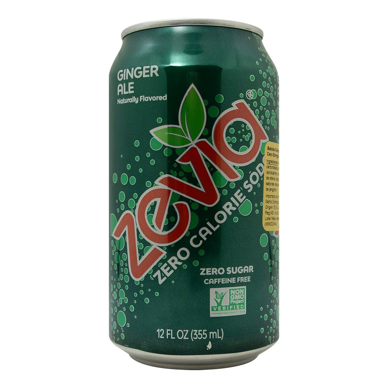 Bebida Gaseosa Zero Sabor Ginger Zevia Lata 355 Ml