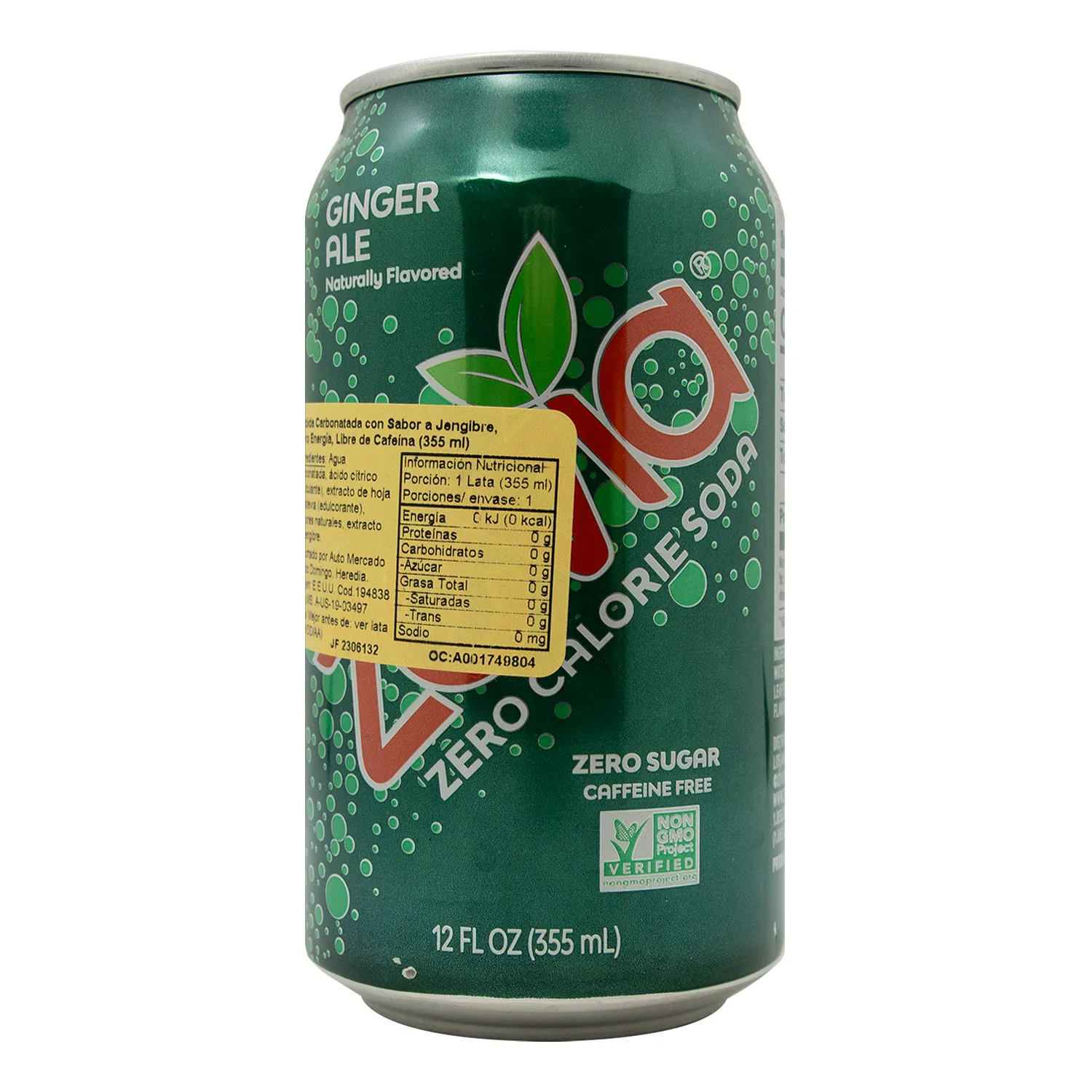 Bebida Gaseosa Zero Sabor Ginger Zevia Lata 355 Ml