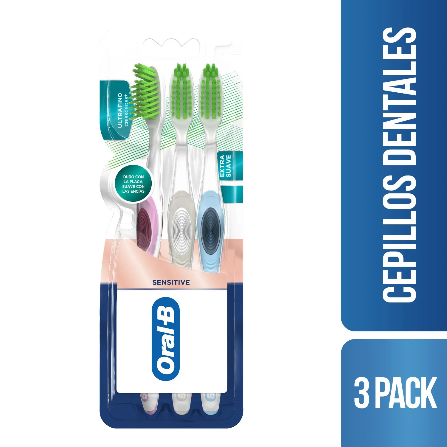 Cepillo Dental Clasico Dextos Suave Oral B Blister 3 Unid