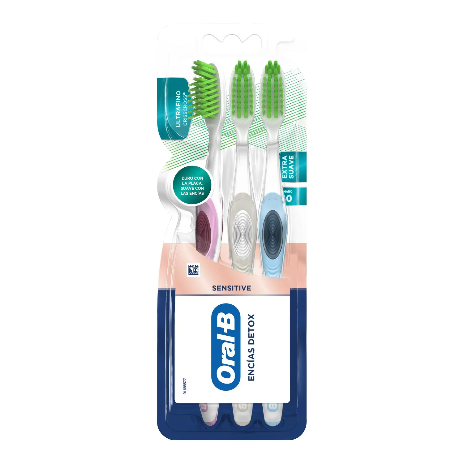 Cepillo Dental Clasico Dextos Suave Oral B Blister 3 Unid