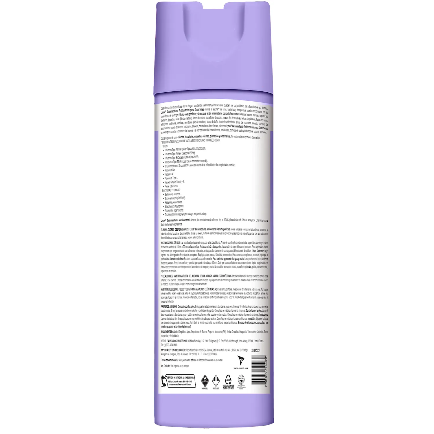 Desinfectante Aerosol Earl Morning Lysol Lata 538 G