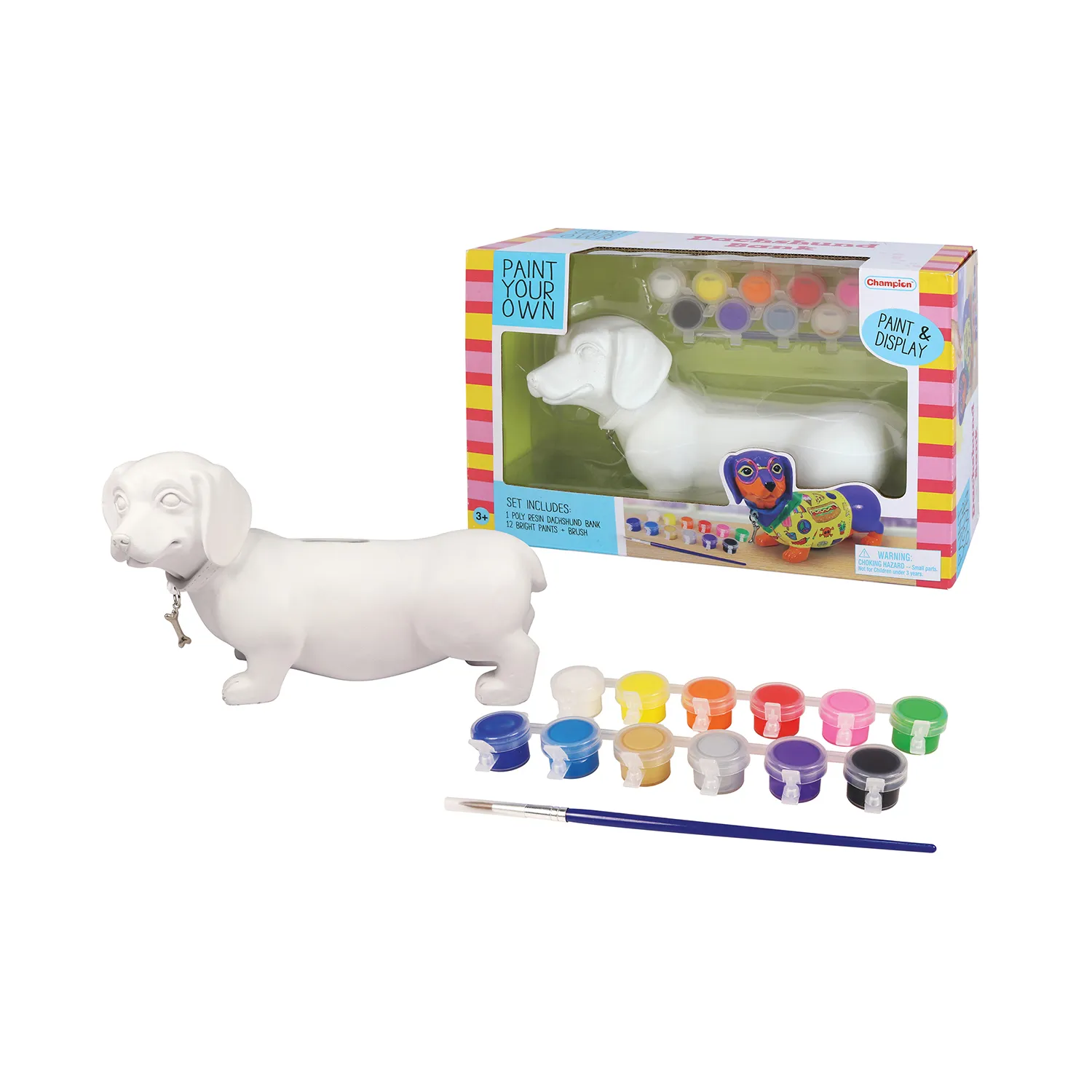 Figura Alcancia Pintar Perro Salchicha Champion Unidad 1 Unid