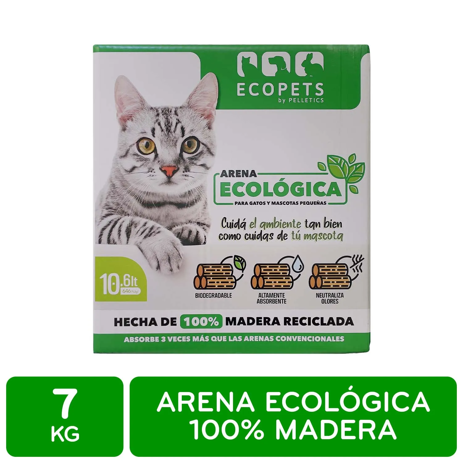 Arena  Gato Madera Ecologica Ecopets