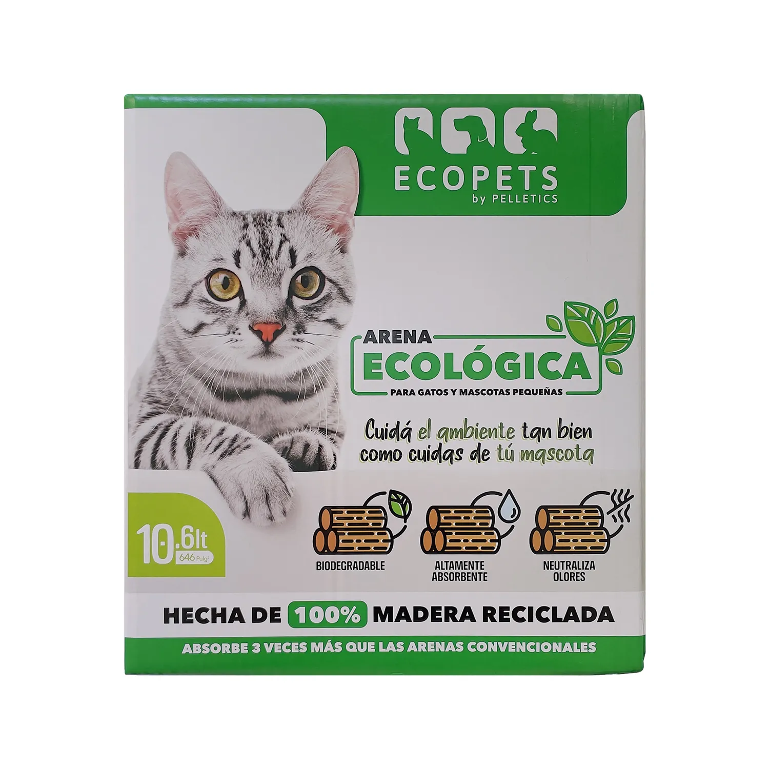 Arena  Gato Madera Ecologica Ecopets