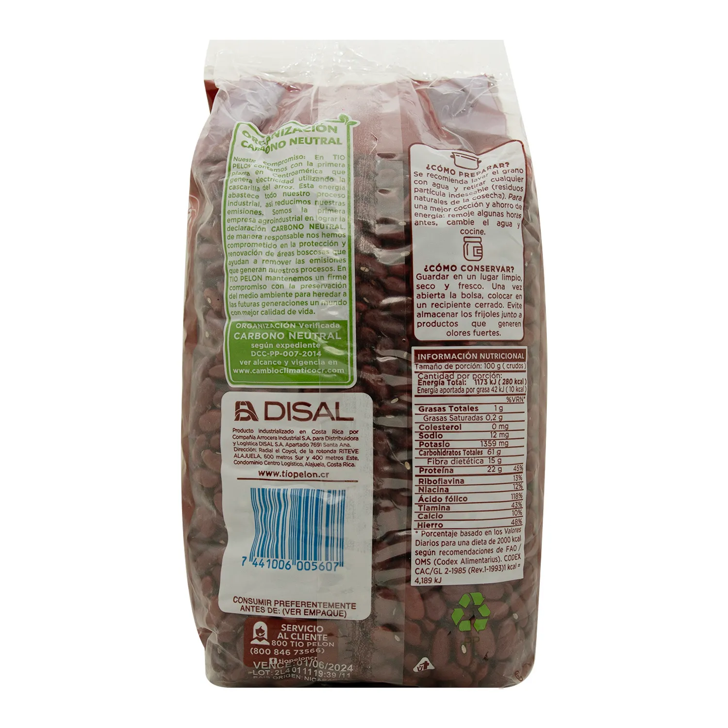 Frijol Rojo Cosecha Especial Tio Pelon Bolsa 800 G
