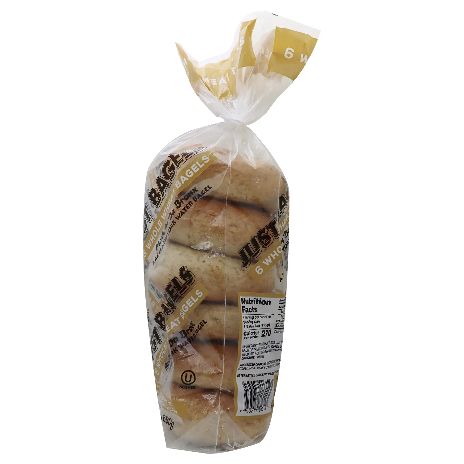 Pan Bagel Trigo Entero Just Bagels Paquete 680 G