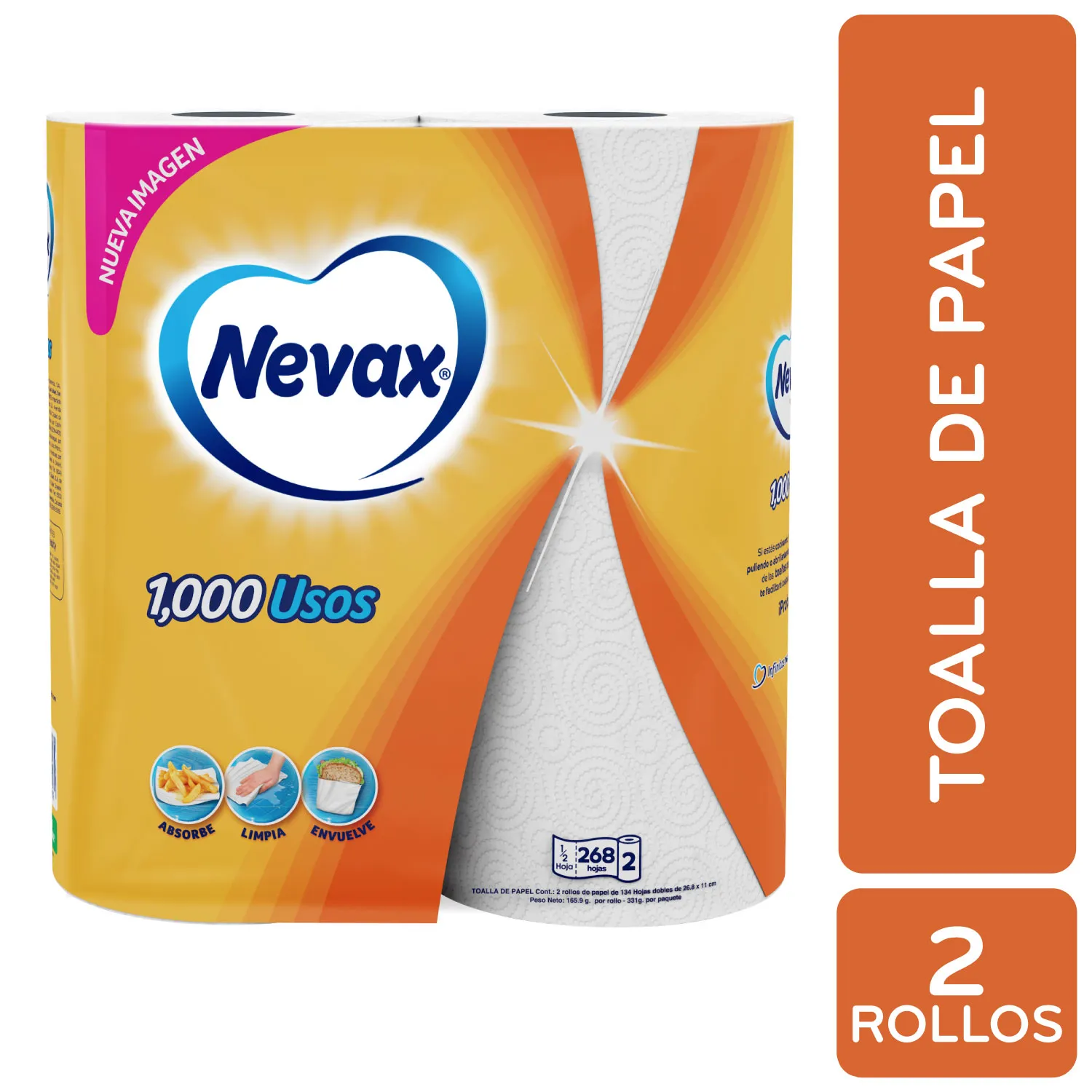 Toalla De Cocina Sencilla 1000 Usos 2u Nevax Paquete 322 G