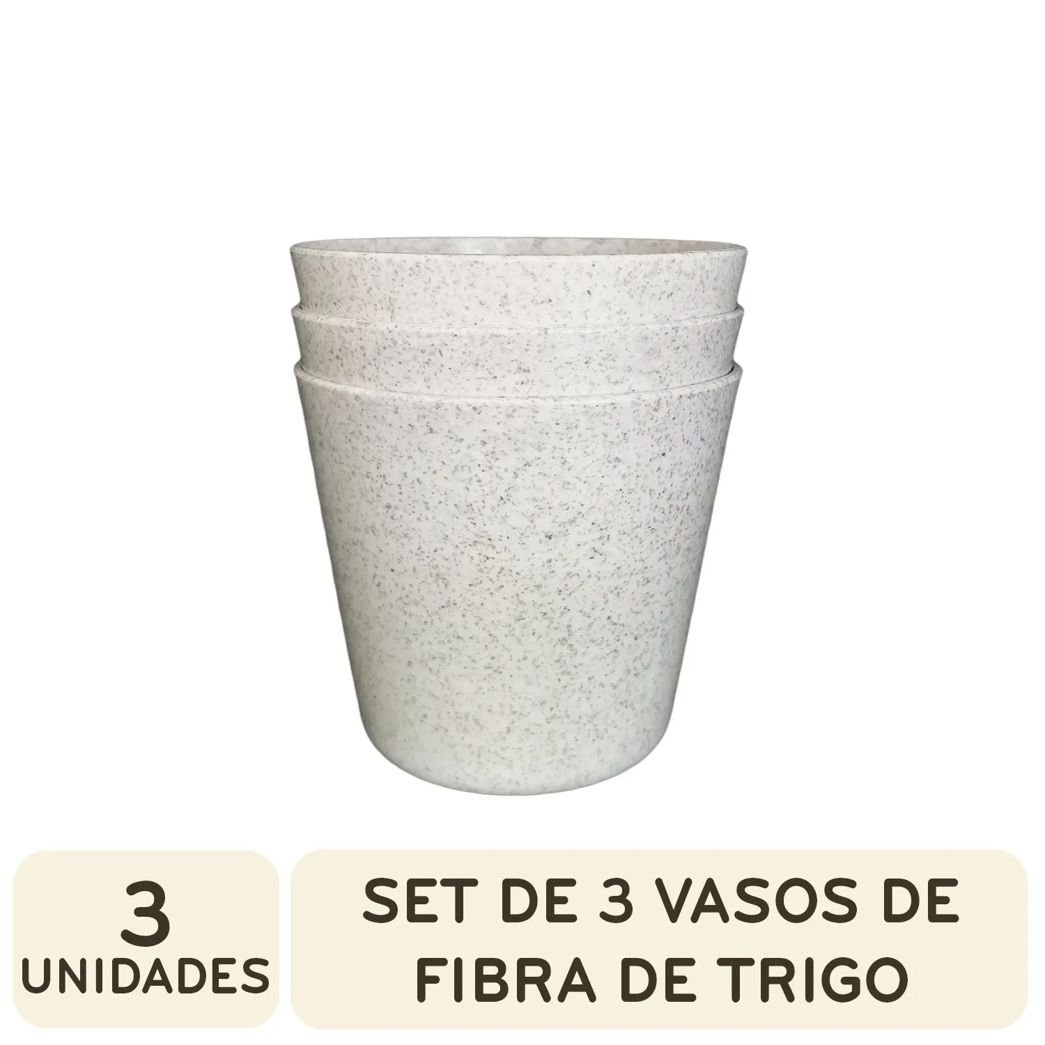 Hidratacion Vaso Fibra Trigo Bioplas Paquete 3 Unidad