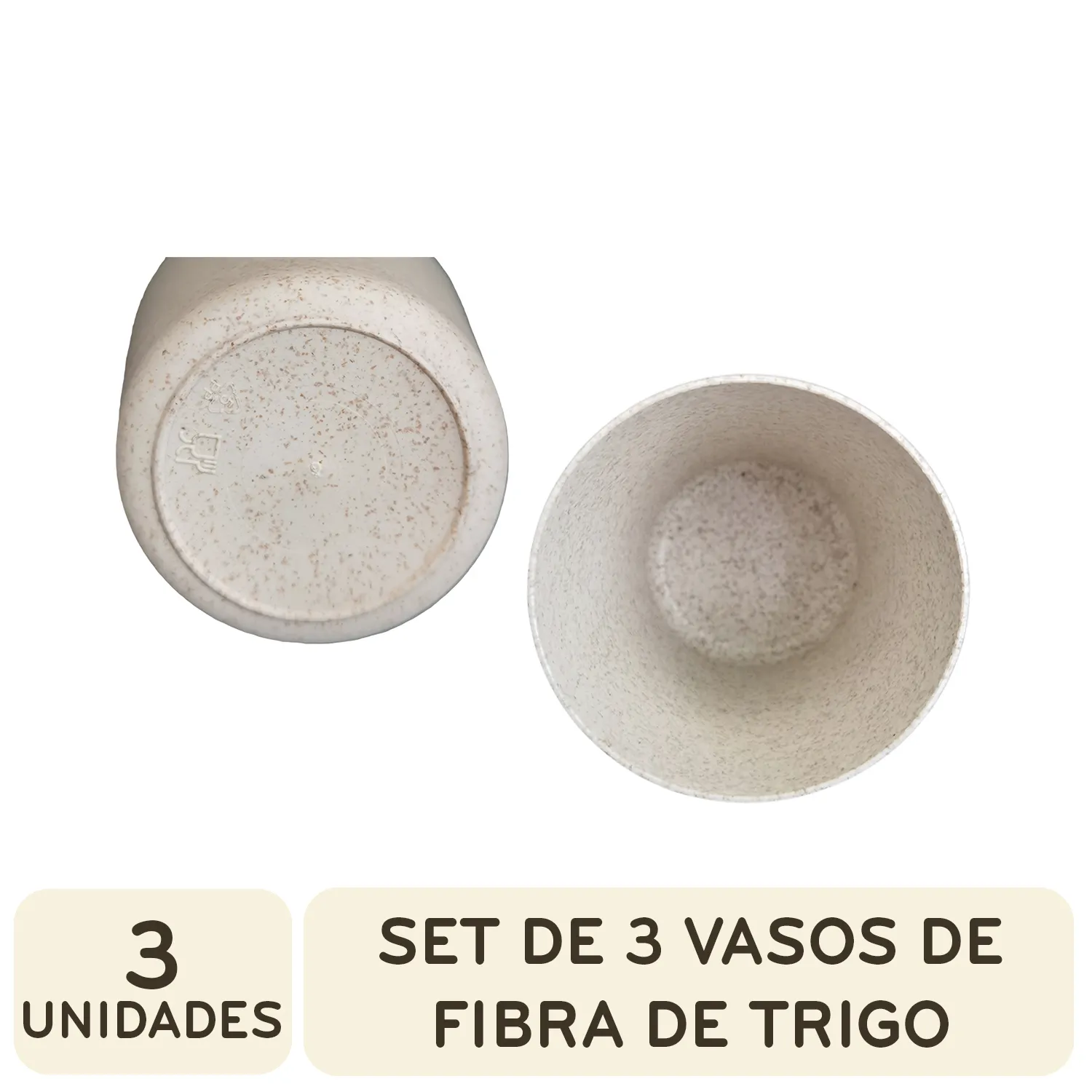 Hidratacion Vaso Fibra Trigo Bioplas Paquete 3 Unidad