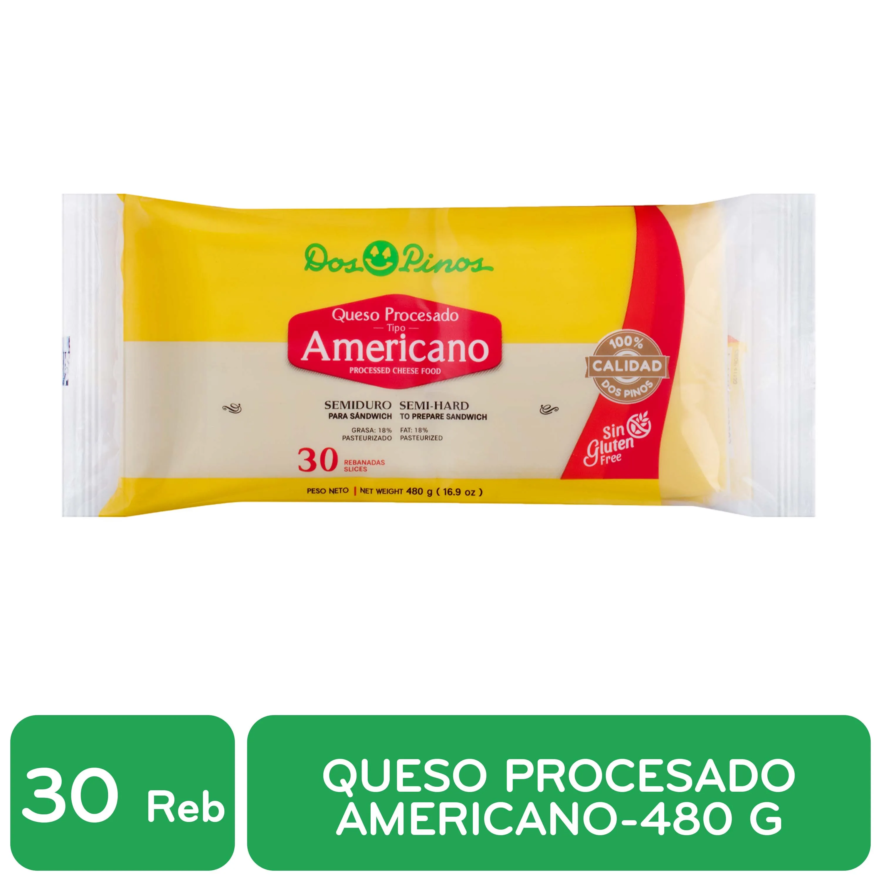 Queso Tipo Americano Rebanado 30u Dos Pinos