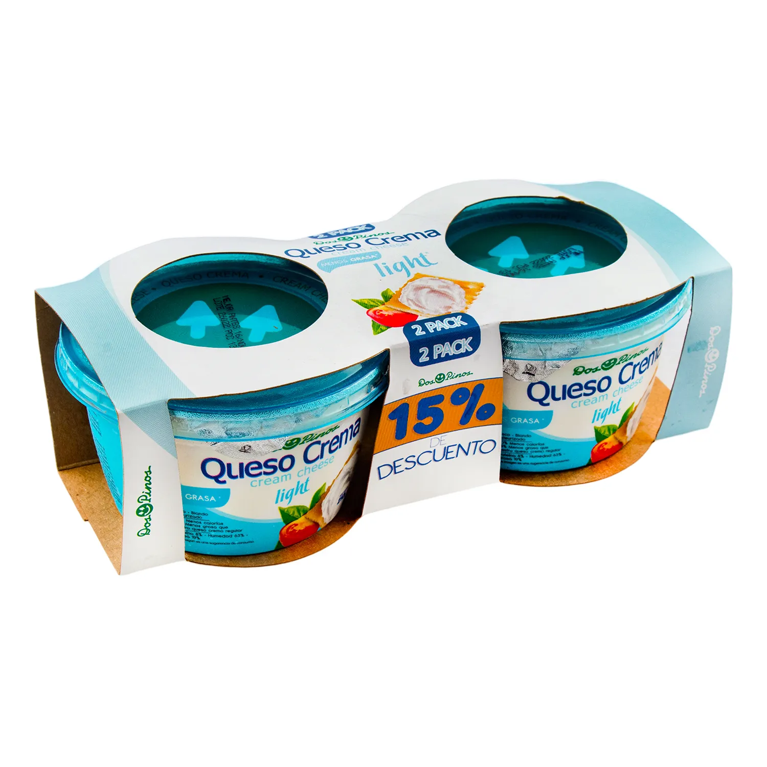 Queso Crema Light 2u Dos Pinos Paquete 420 G