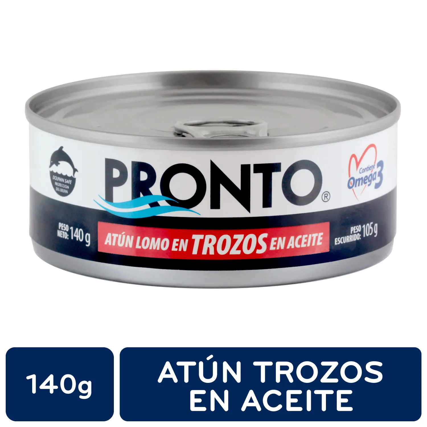 Atun Lomo Trozos Aceite Soya Pronto Lata 140 G