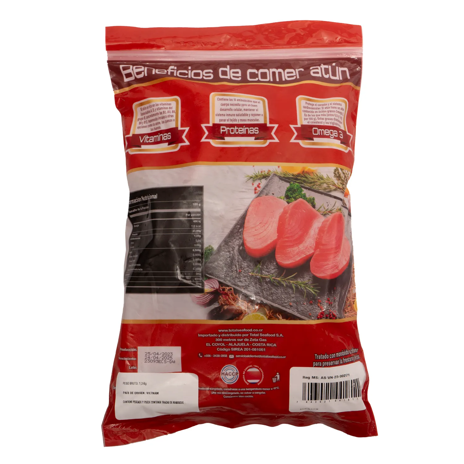 Medallon Atun Congeldo Paquete De Ahorro Familiar Auto Mercado Bolsa 1.3 Kg