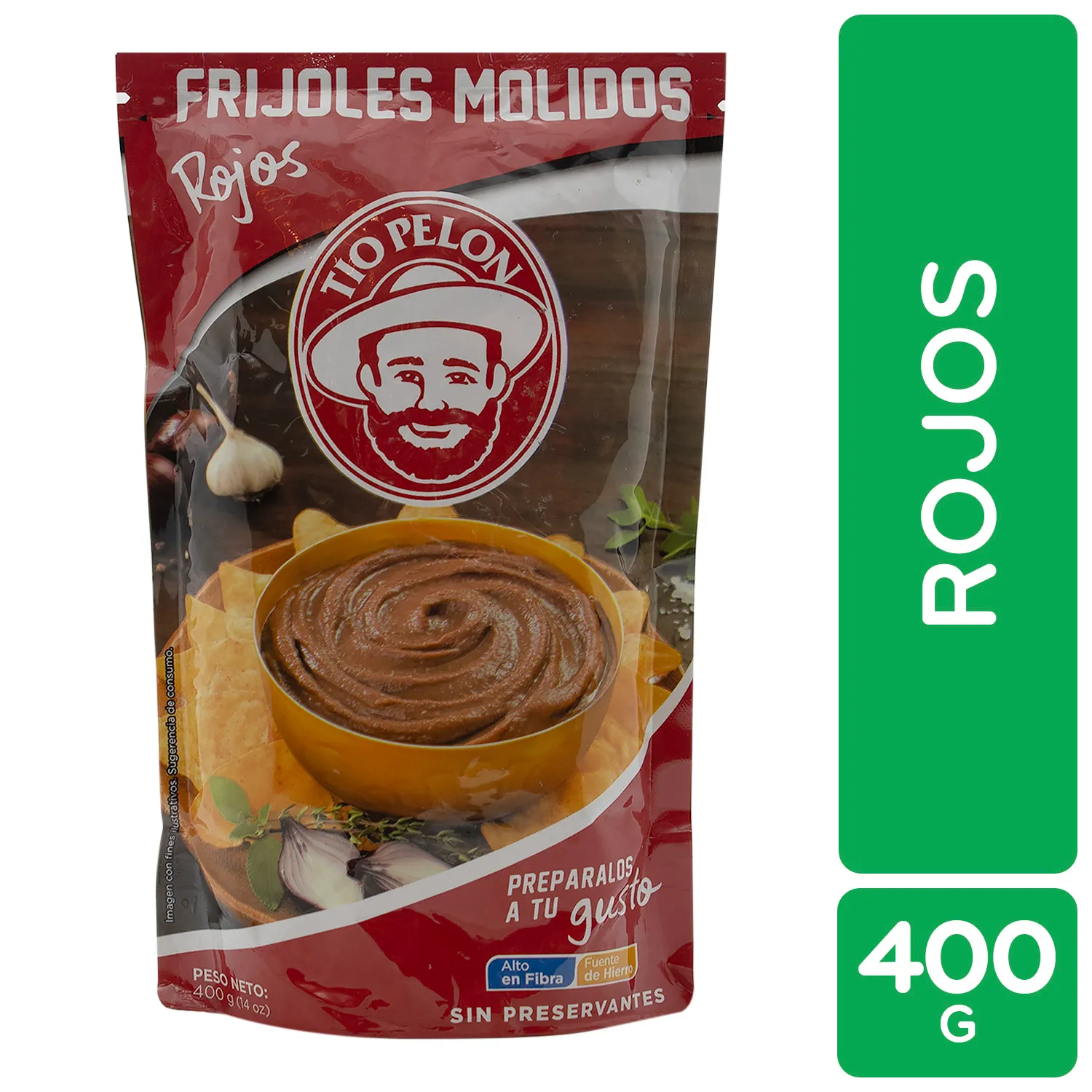Frijol Molido Rojo Sin Picante Tio Pelon Paquete 400 G