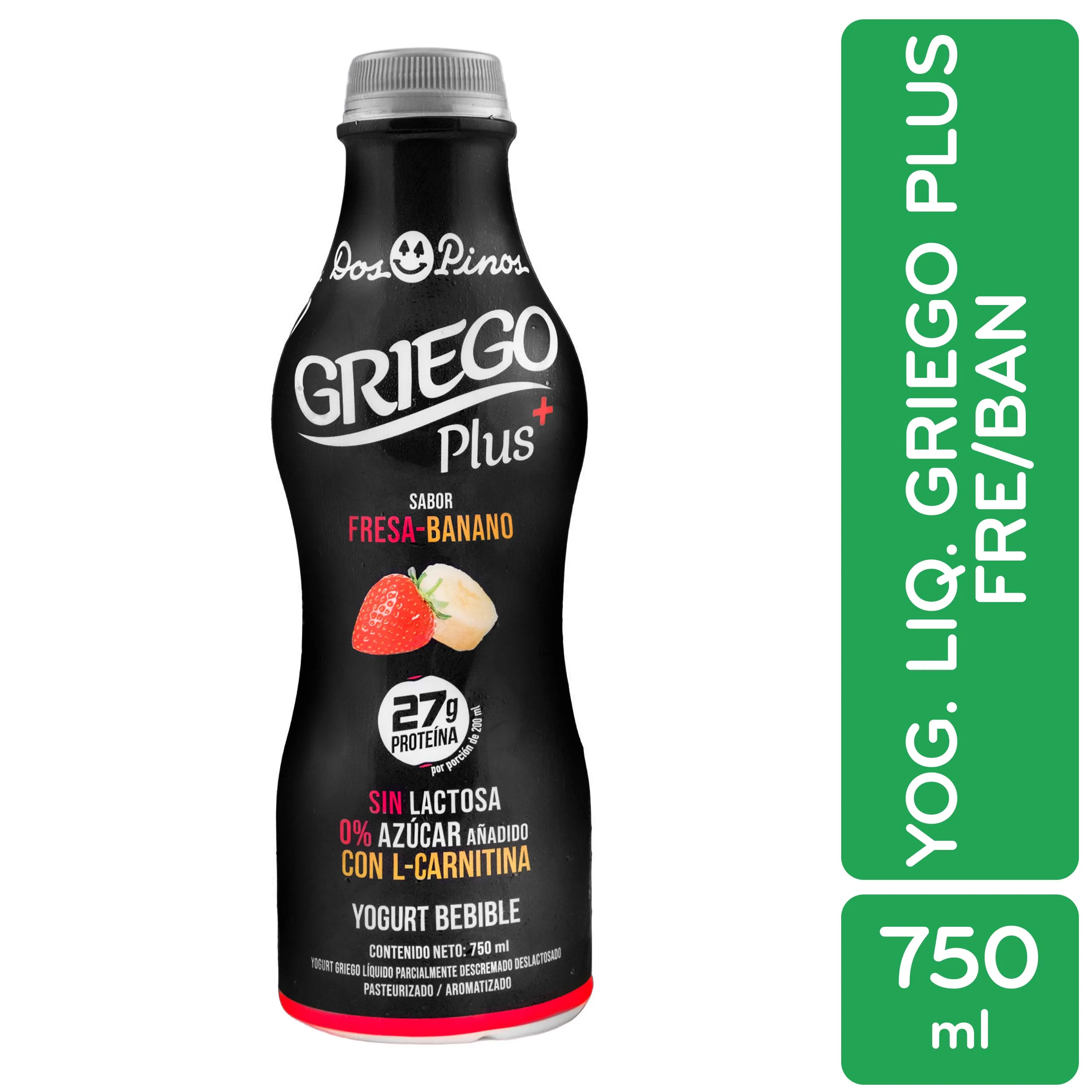 Yogurt Griego Banano Fresa Dos Pinos Envase 750 Ml