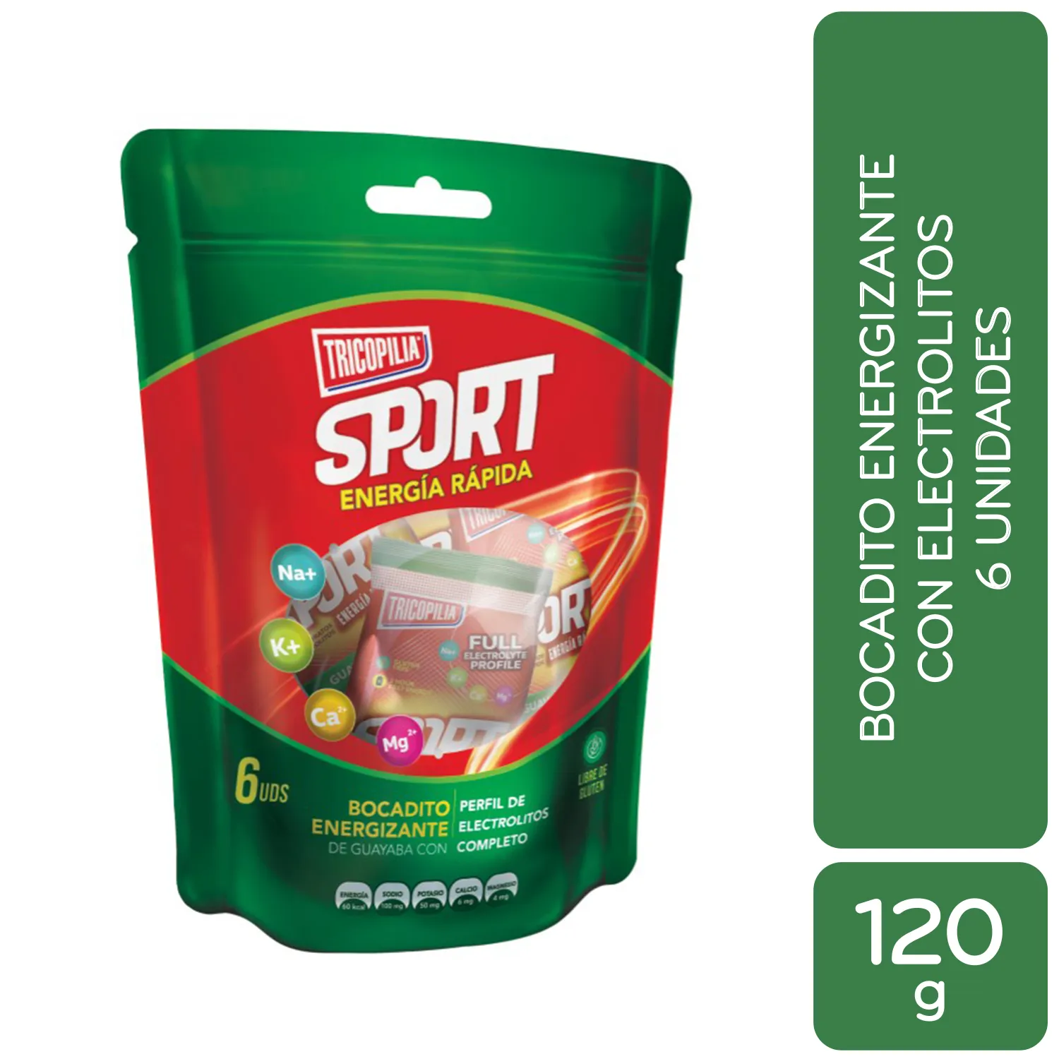 Barra Deportista Guayaba Tricopilia Paquete 120 G