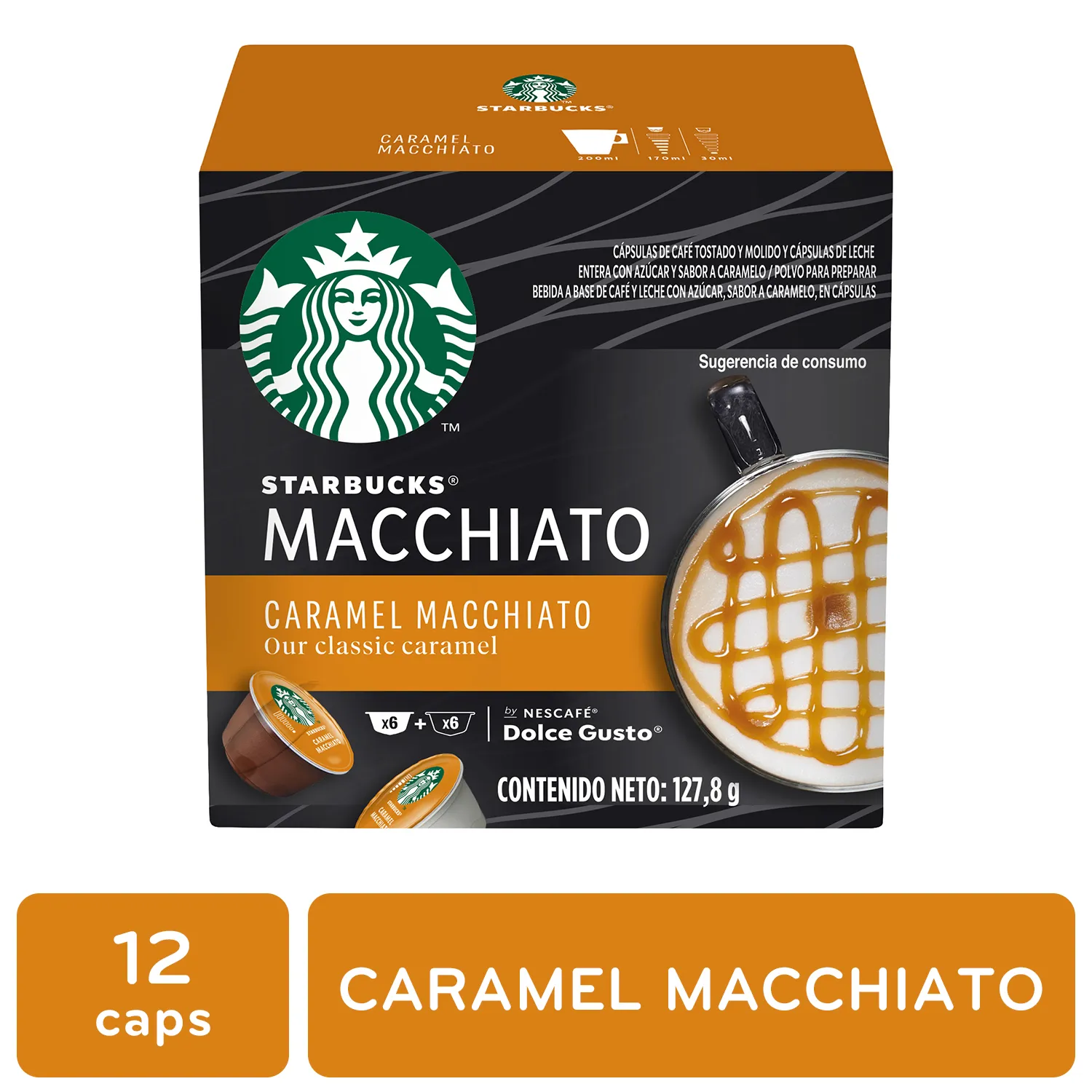 Cafe Capsula Caramelo 12u Starbucks Caja 127.8 G