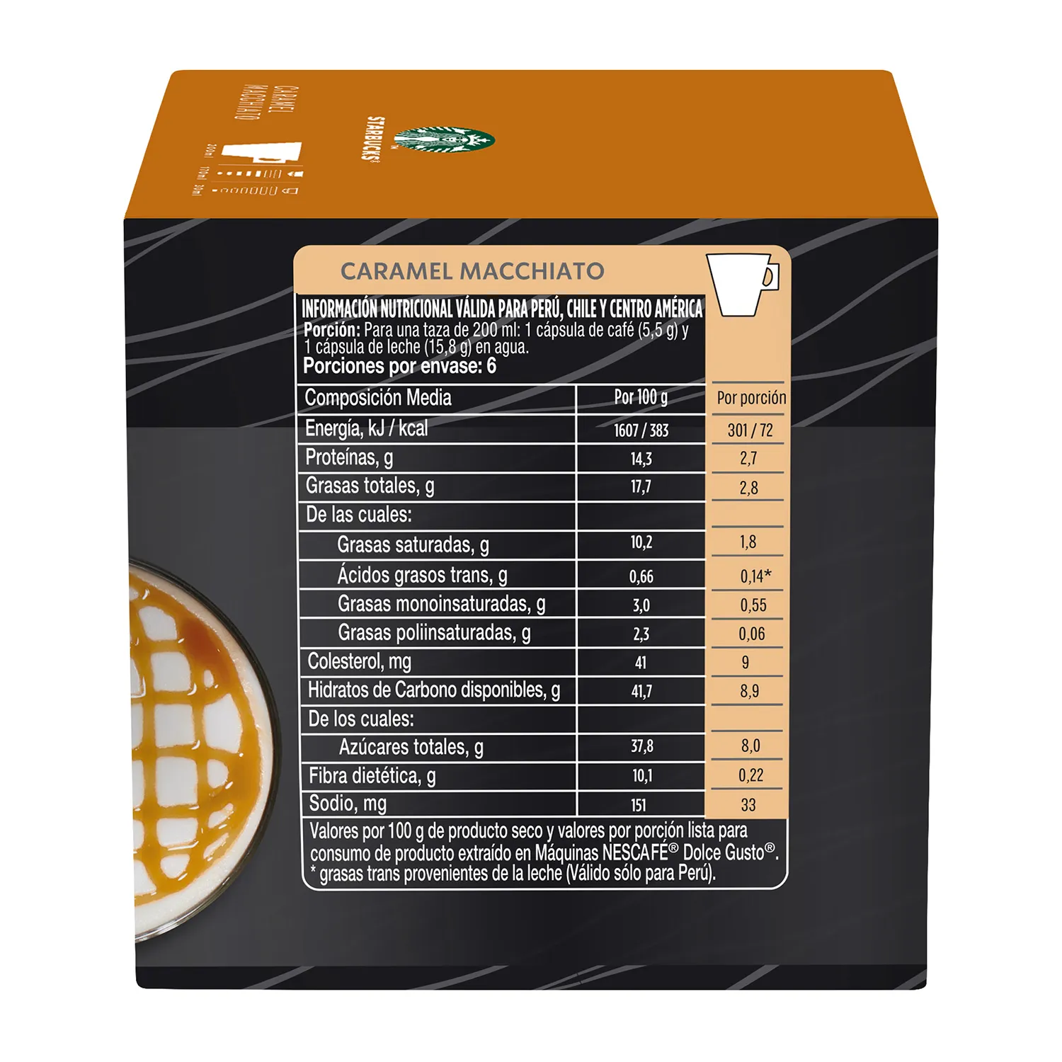 Cafe Capsula Caramelo 12u Starbucks Caja 127.8 G