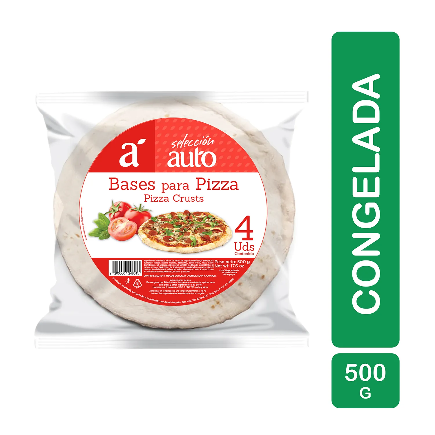 Base Pizza Seleccion Auto 4 Unidades Paquete 500 G