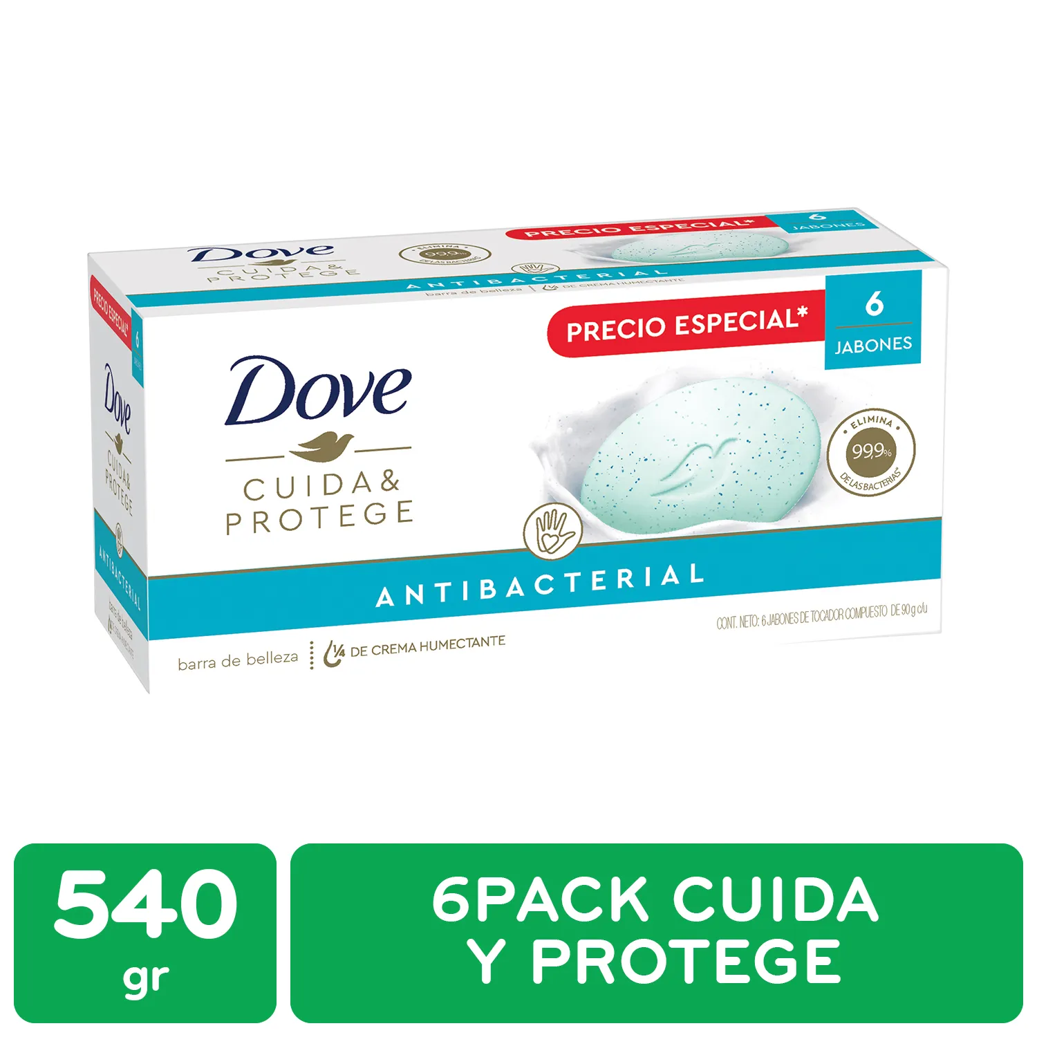 Jabon Antibacterial Dove Caja 540 G