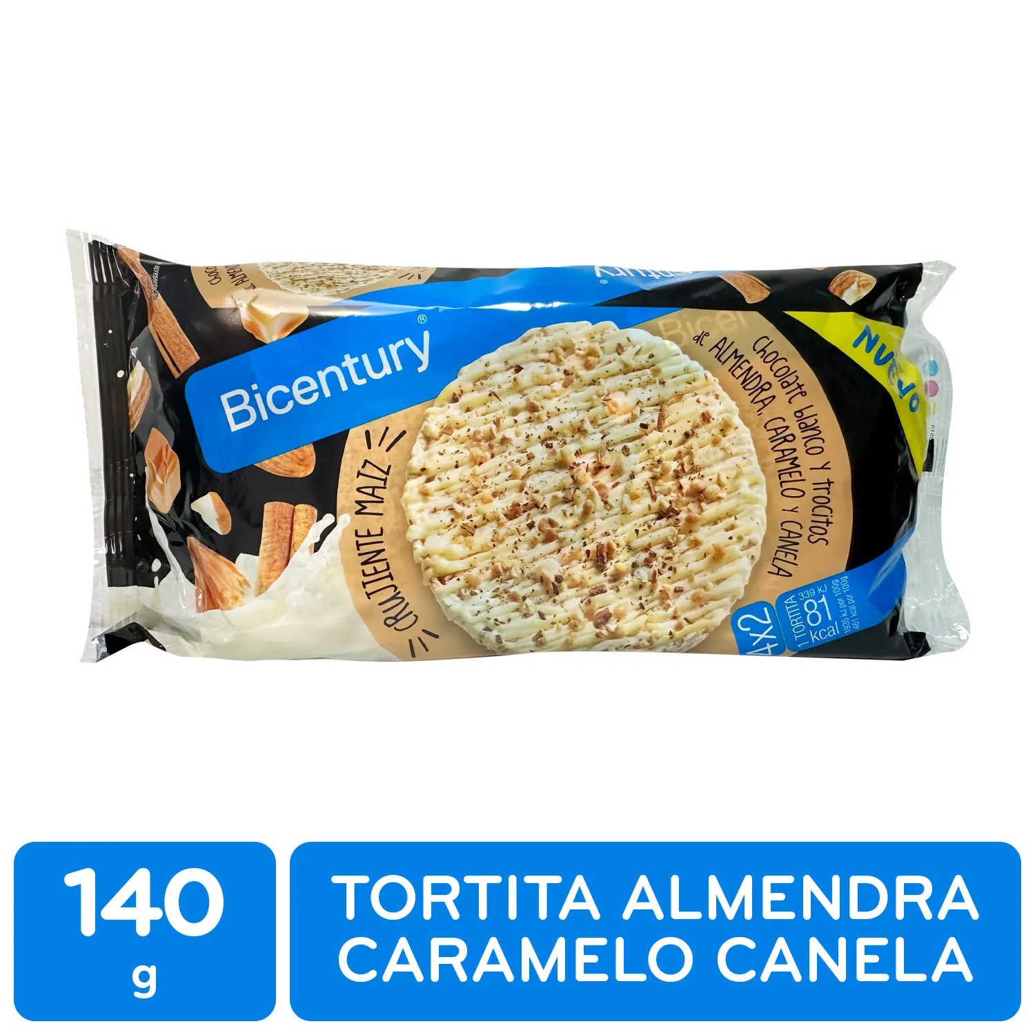 Galleta Dulce Arroz Chocolate Blanco Caramelo Bicentury Paquete 140 G