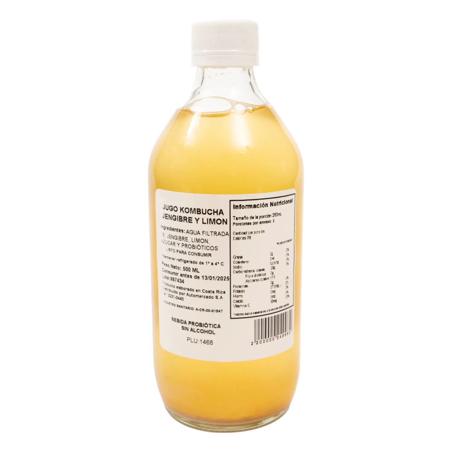 Jugo Kombucha Jengibre Limon Auto Mercado Envase 500 Ml