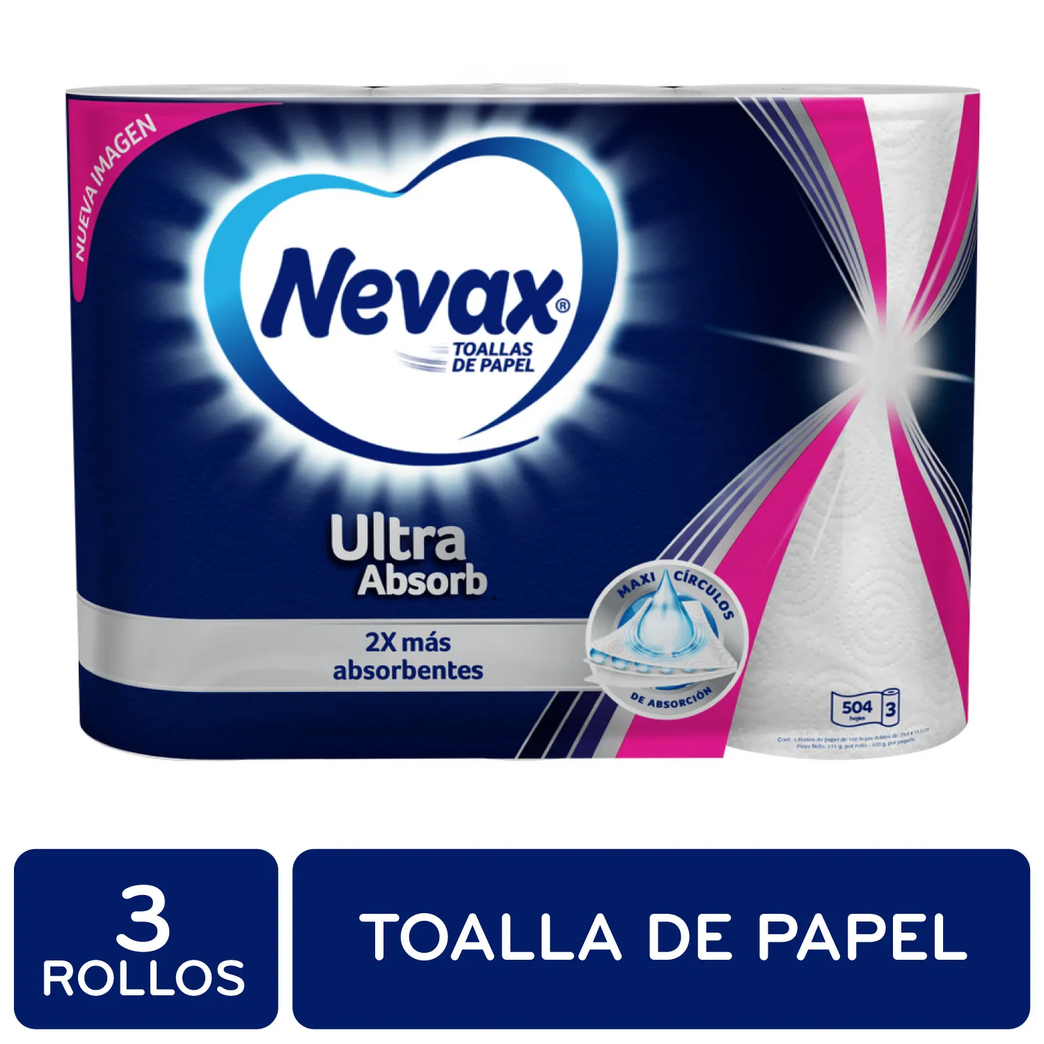 Toalla De Cocina Reutilizable Ultra Absorbente 3u Nevax Paquete 633 G