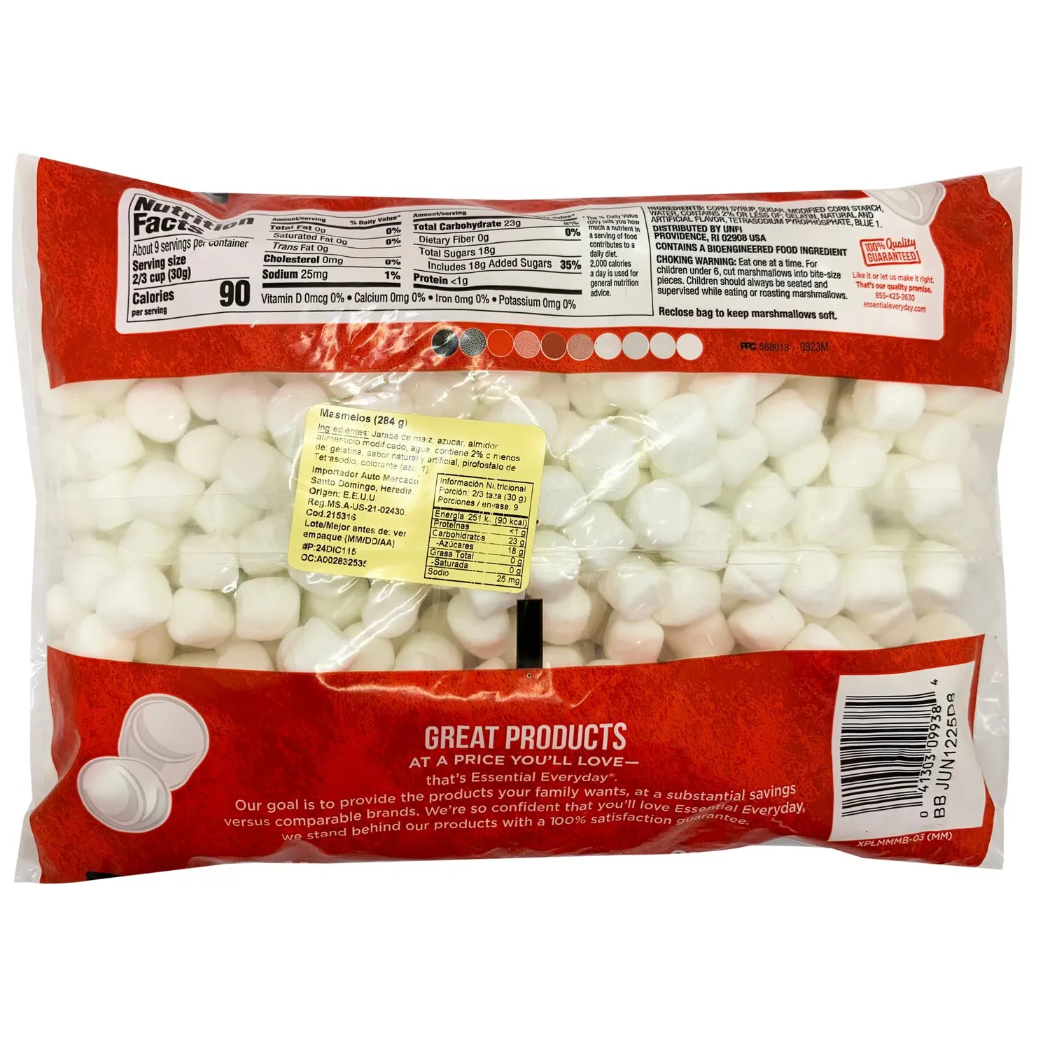 Marsmelo Mini Blanco Essential Everyday Paquete 284 G