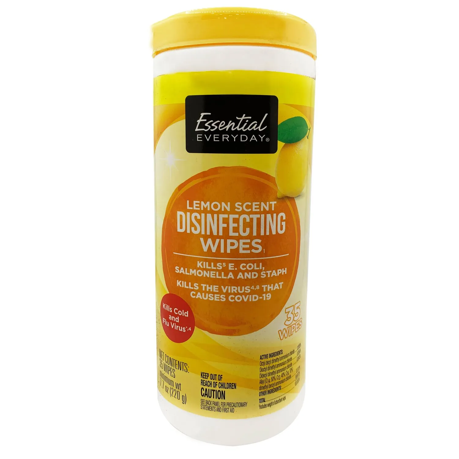 Toalla Desinfectante Multiuso Limon Essential Everyday Envase 35 U