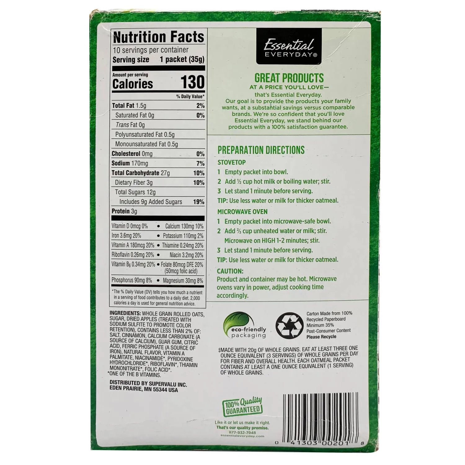 Avena Manzana Y Canela Essential Everyday Envase 350 G