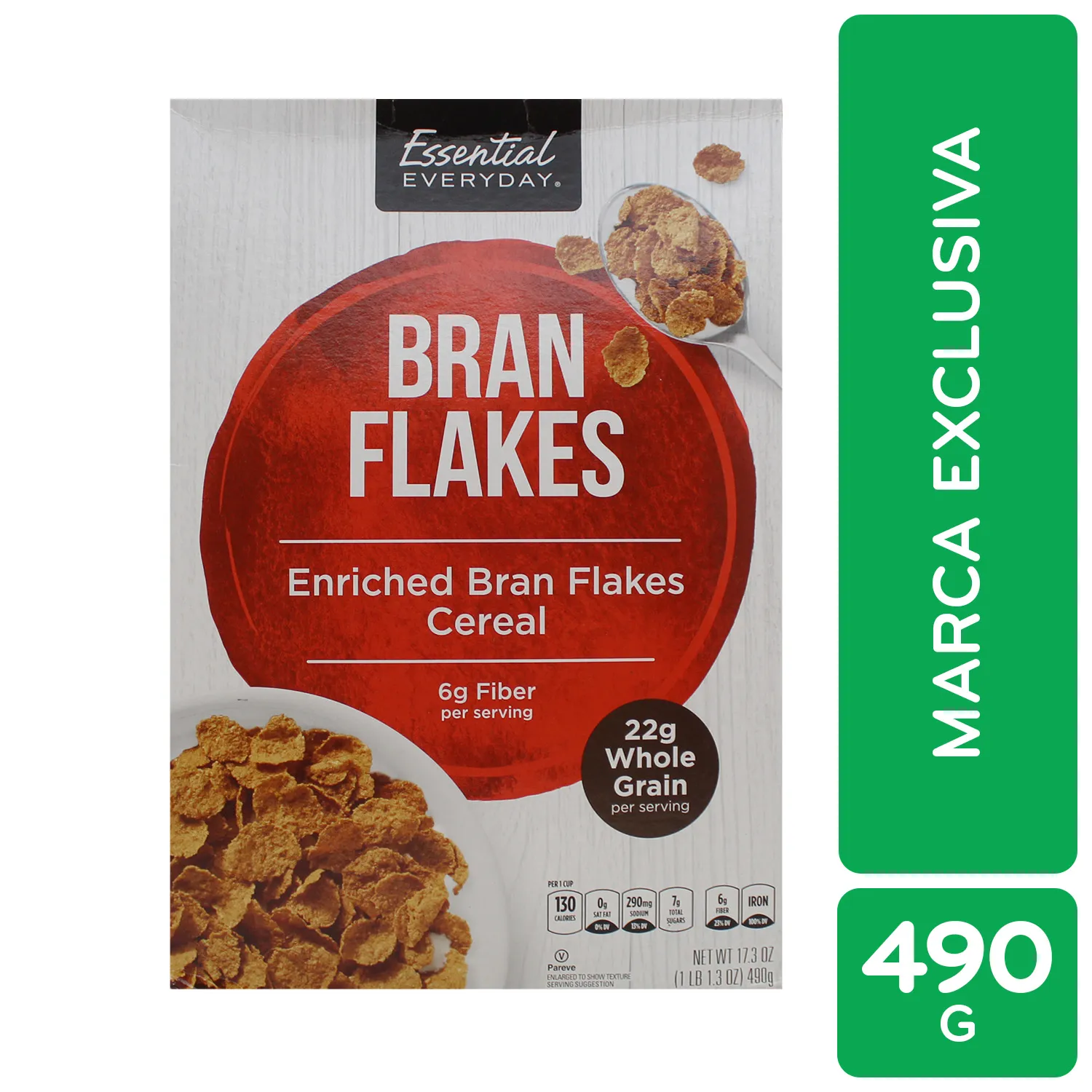 Cereal Bran Flakes Essential Everyday Caja 490 G