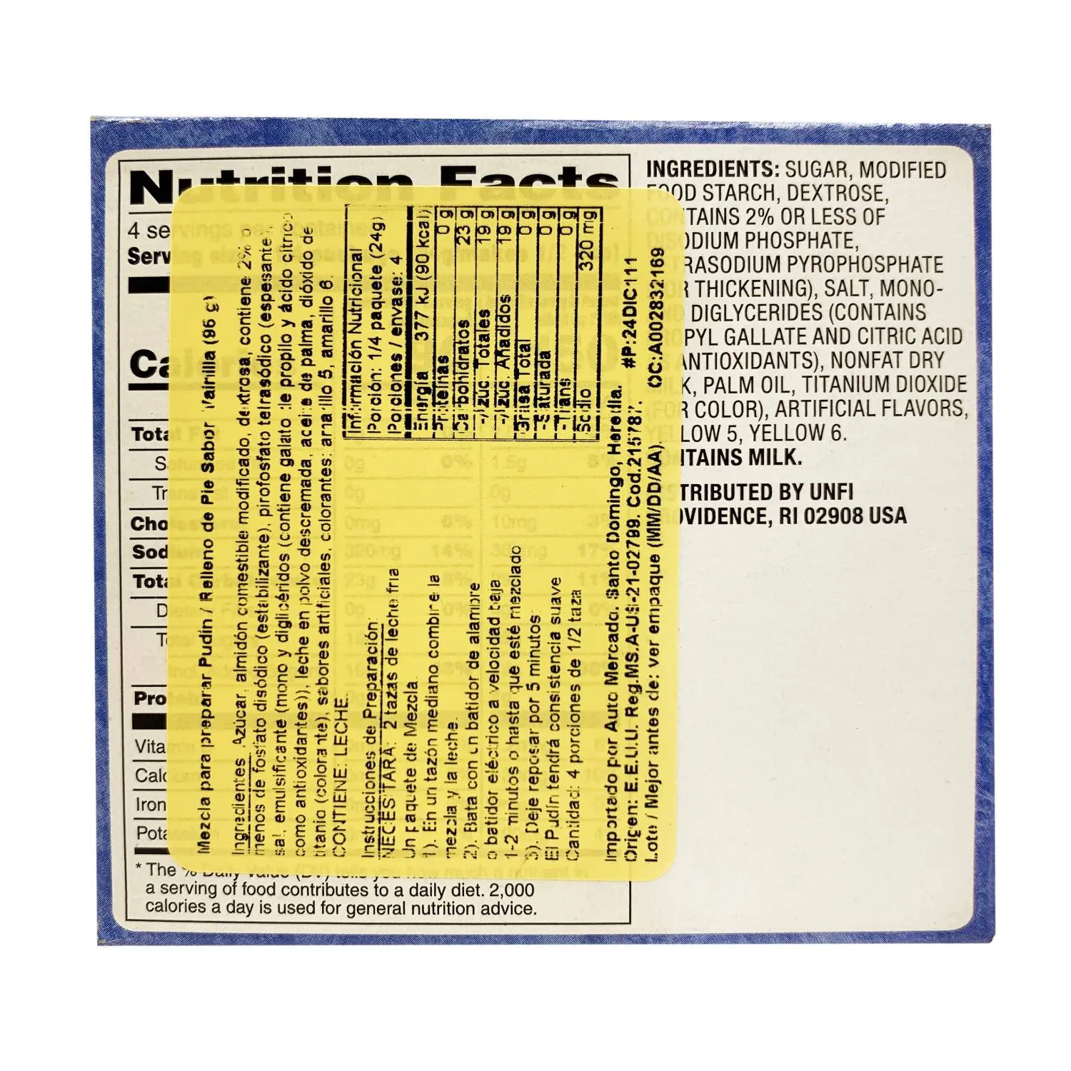 Pudin Instantaneo Vainilla Essential Everyday Caja 96 G