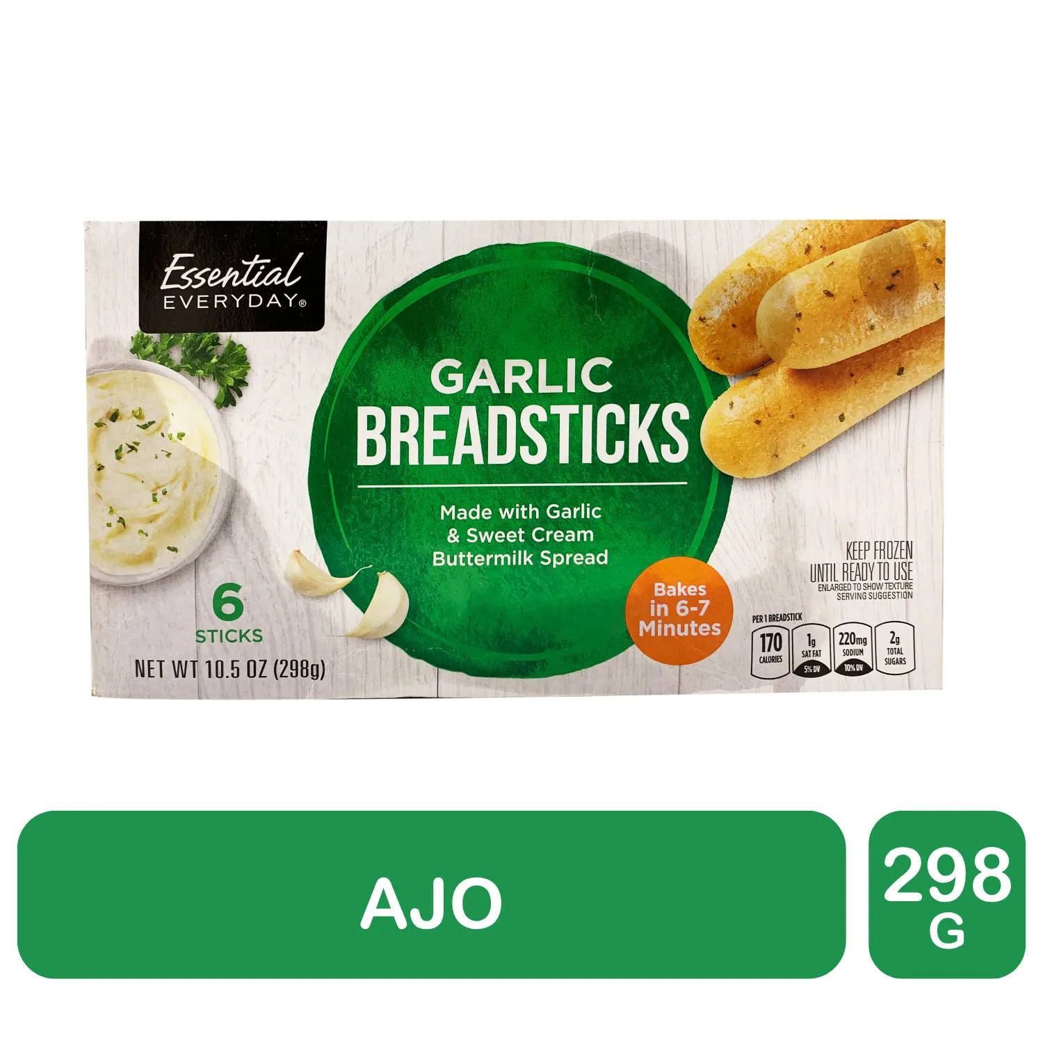 Palitos De Pan Sabor Ajo Essential Everyday Caja 298 G