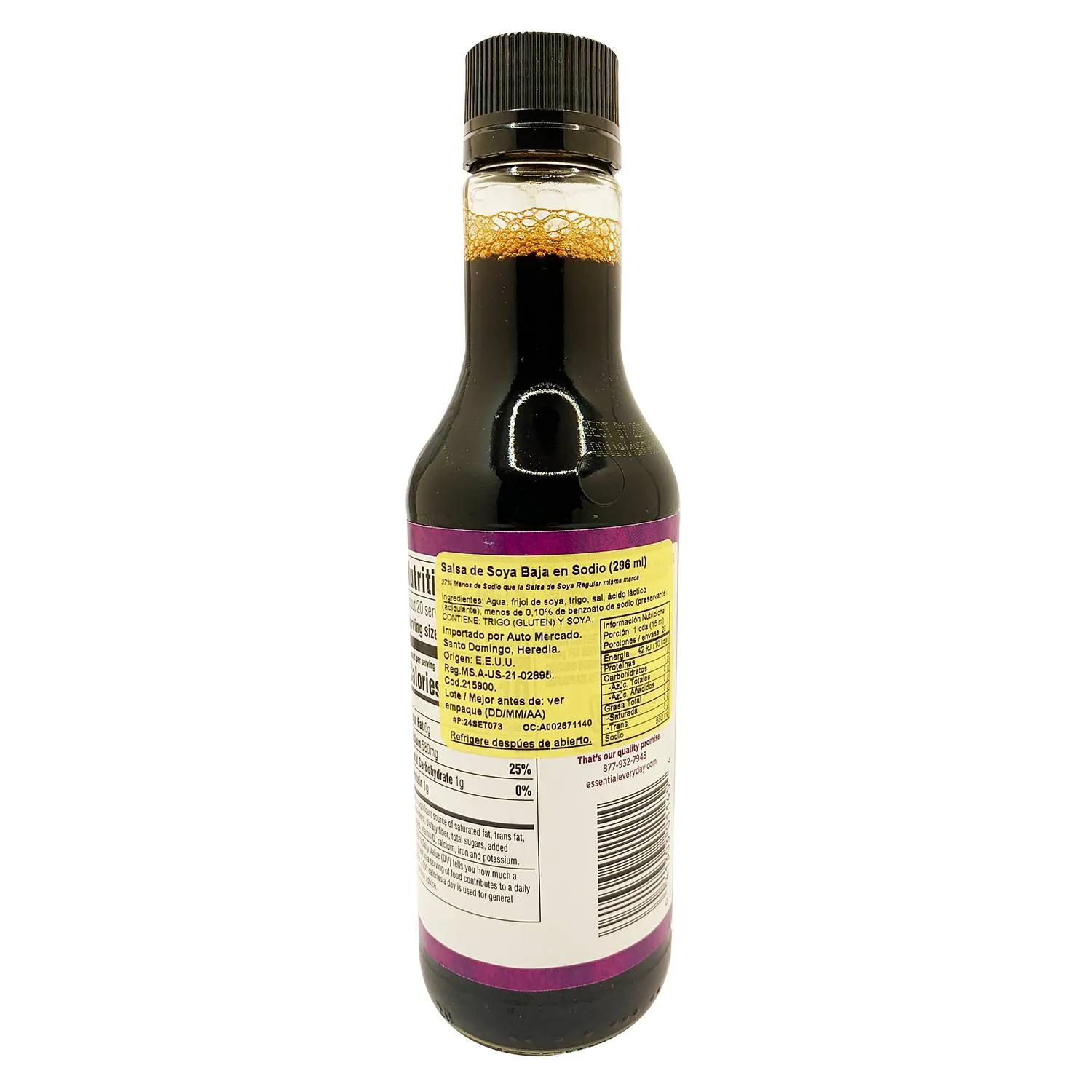 Salsa De Soya Baja Sodio Essential Everyday Frasco 296 Ml