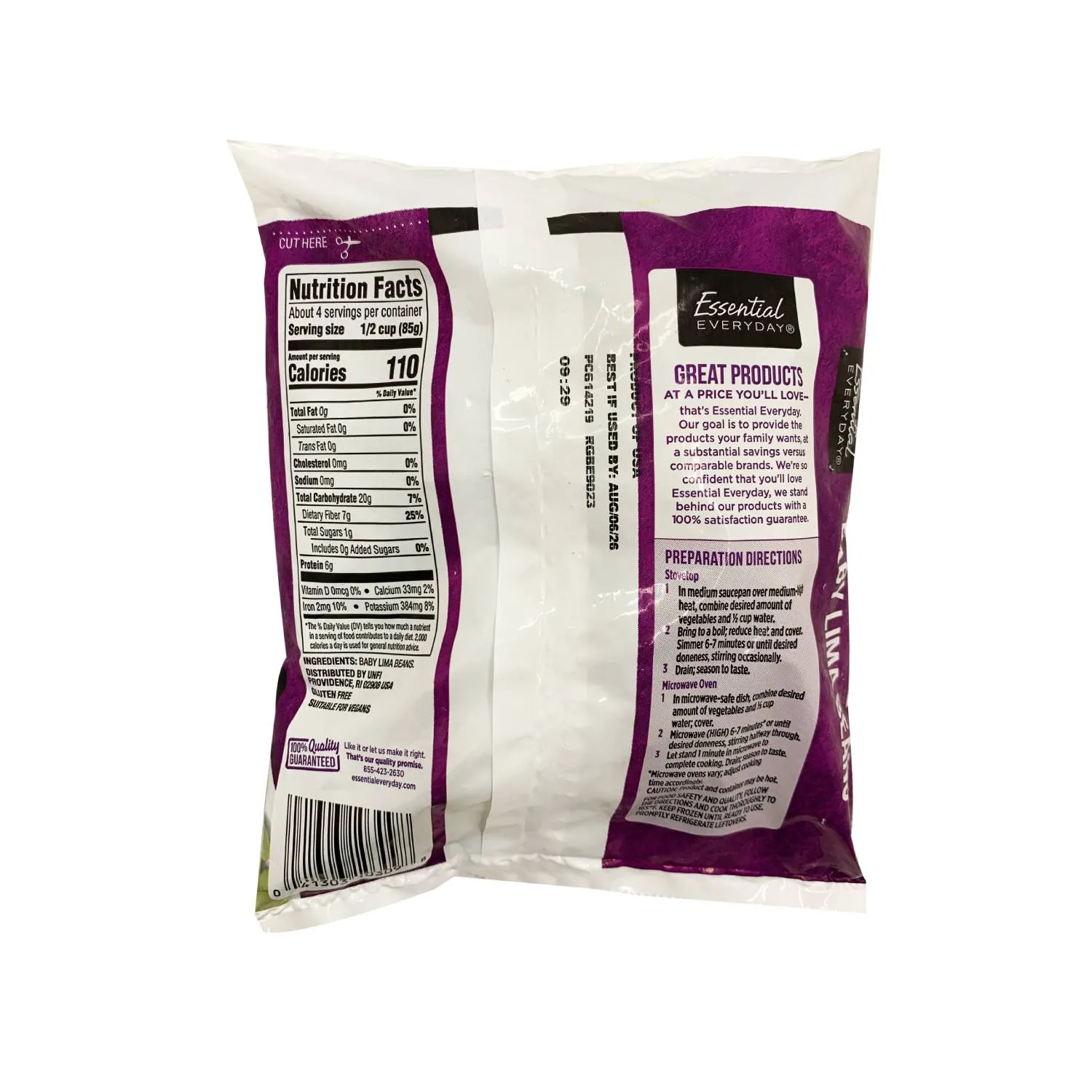 Frijol Baby Lima Essential Everyday Paquete 454 G