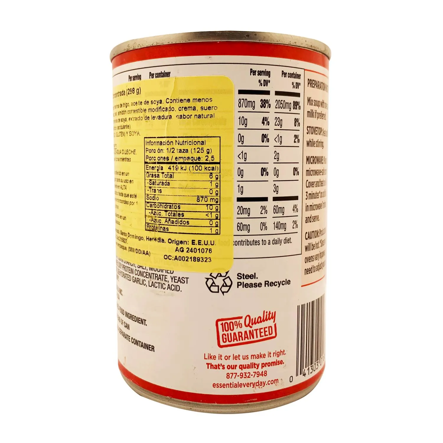 Cream De Hongos Essential Everyday Lata 298 G