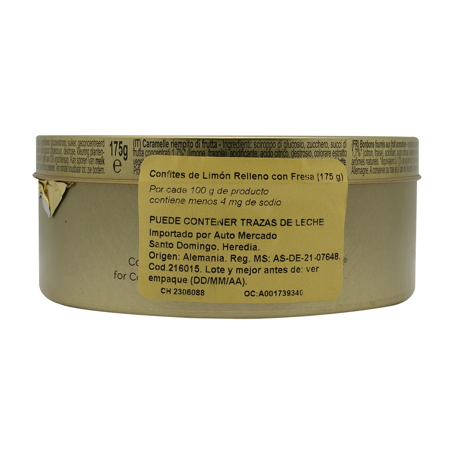 Confite Relleno Limon Fresa Cavendish Lata 175 G