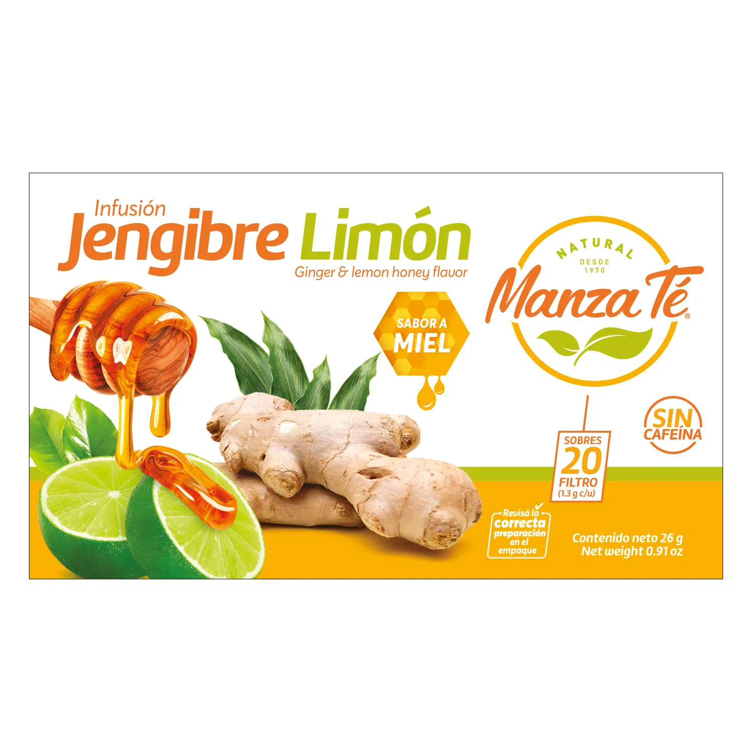 Te Jengibre Limon Miel Manza-te Caja 26 G