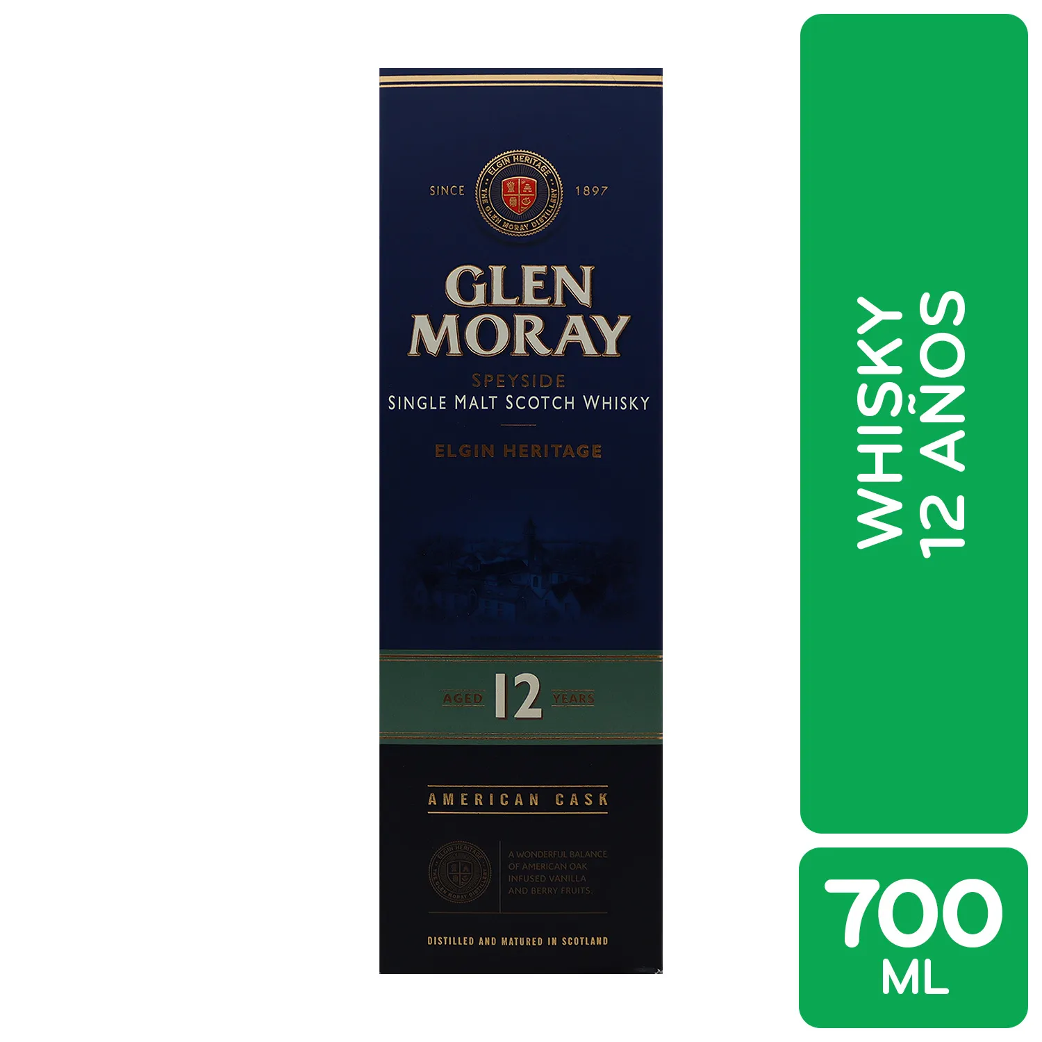 Whisky Escoces 12 Años Glen Moray Botella 700ml