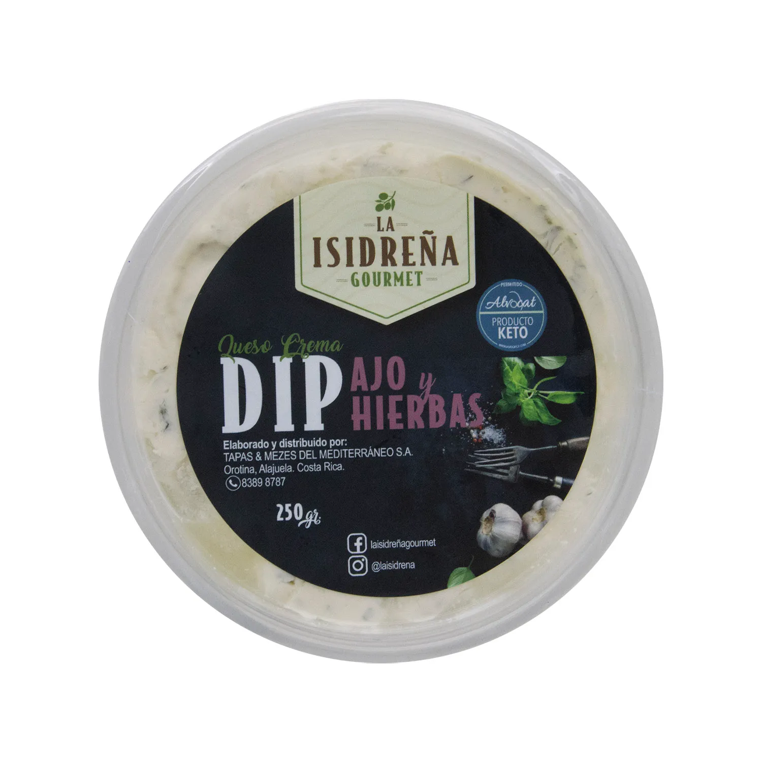 Dip Ajo Hierbas La Isidrena Gourmet Envase 250 G