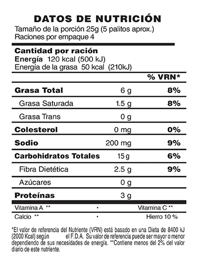 Palito Ajonjoli 4 U Nutrisnacks Bolsa 100 G