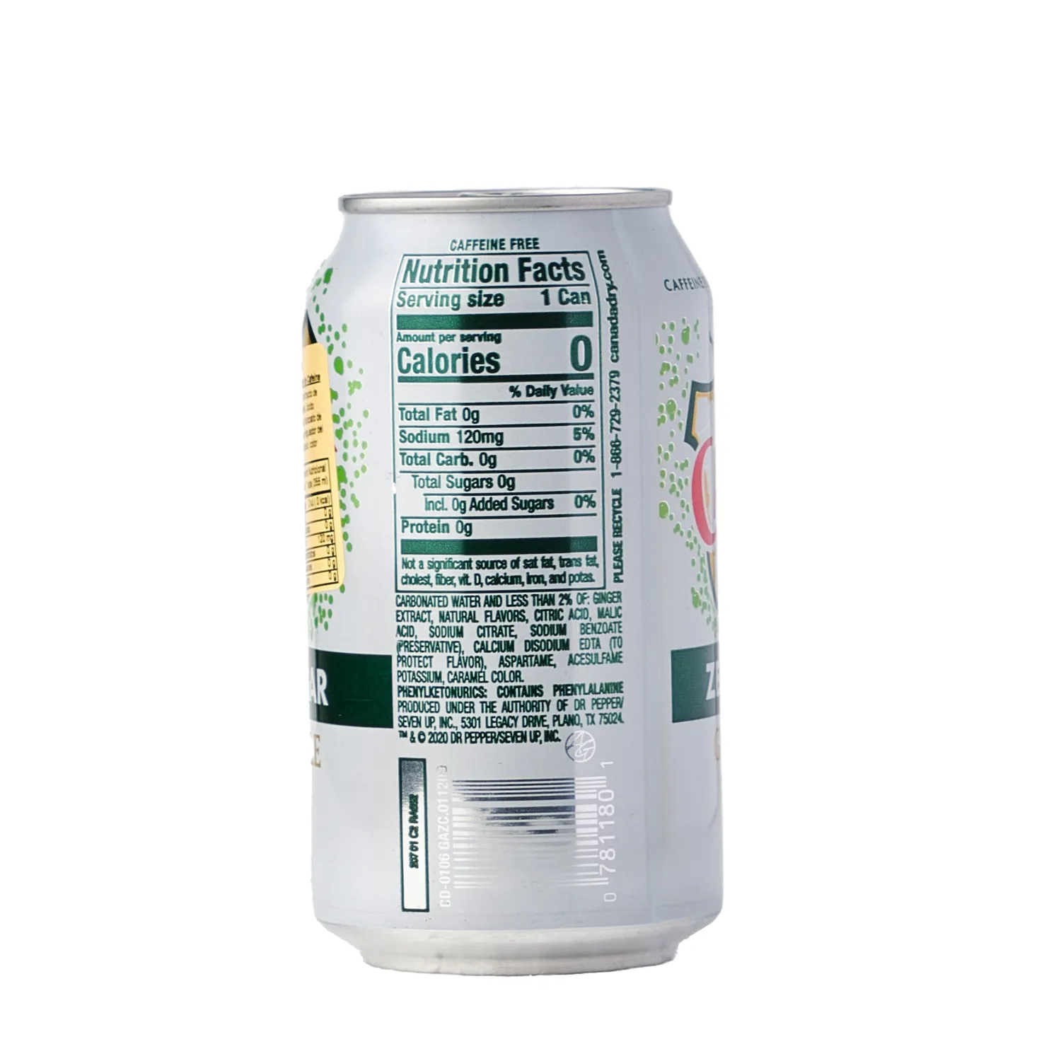 Bebida Gaseosa Light Sabor Jengibre Canada Dry Lata 355 Ml