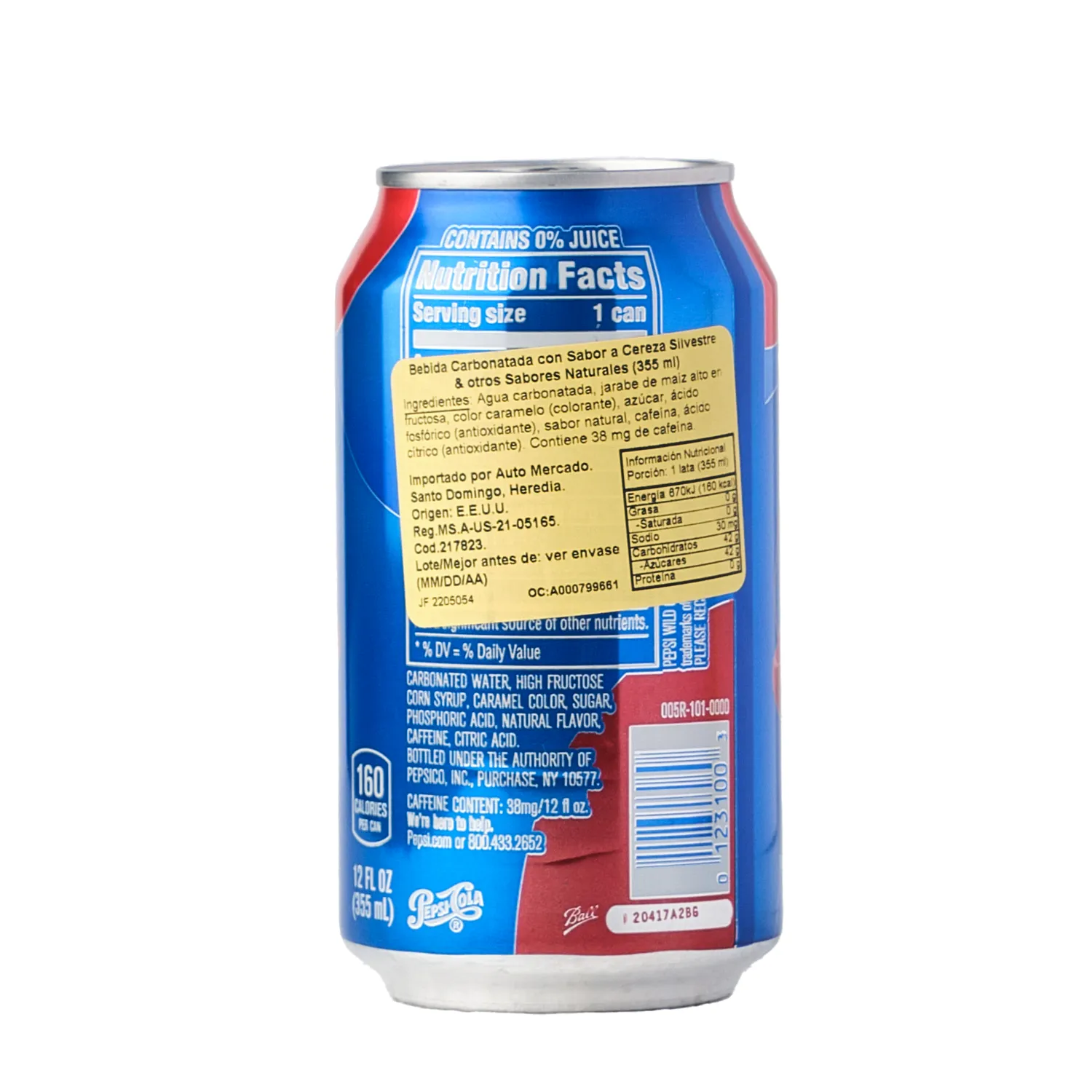 Bebida Gaseosa Regular Sabor Cereza Pepsi Lata 355 Ml