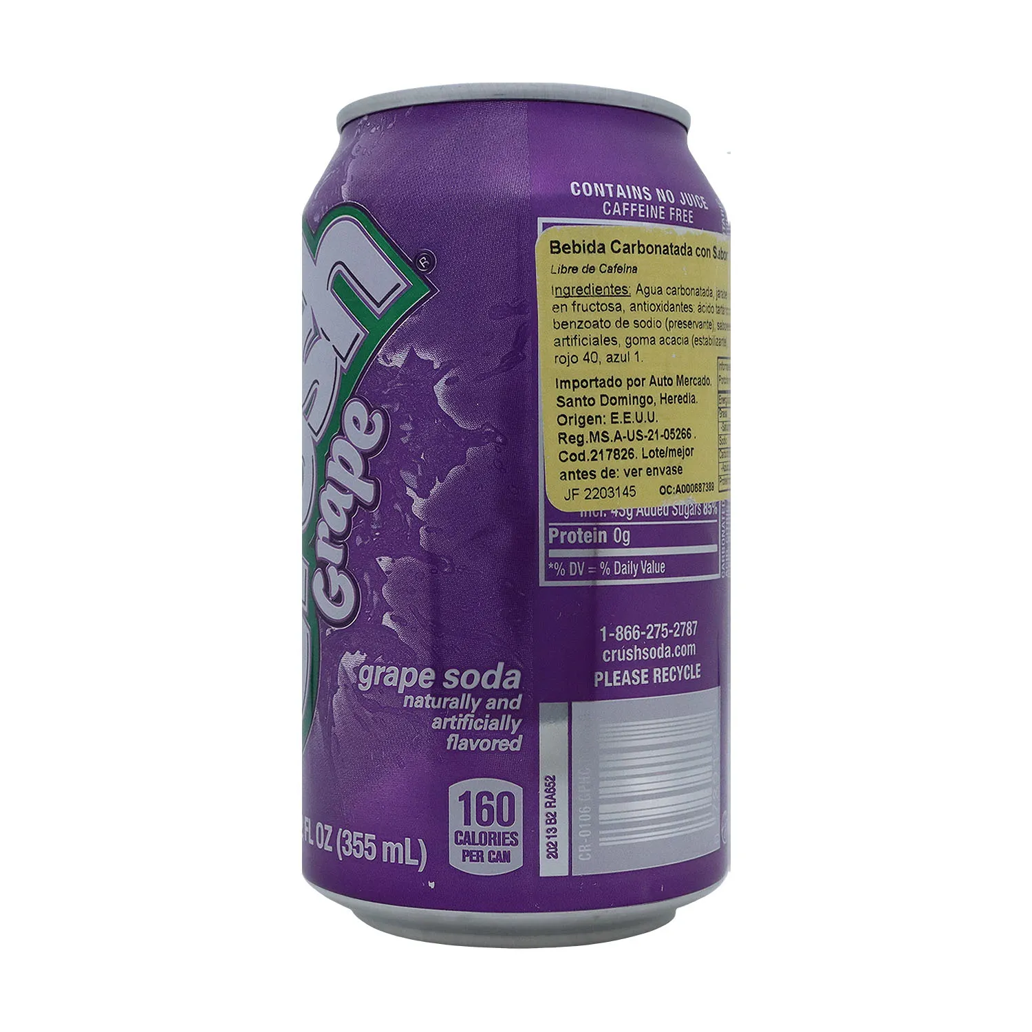 Bebida Gaseosa Regular Sabor Uva Crush Lata 355 Ml