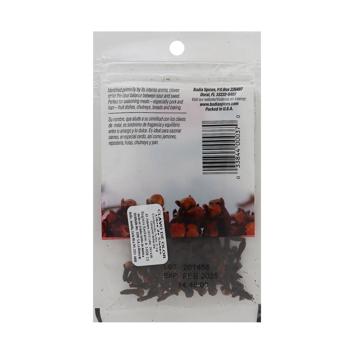 Clavo De Olor Entero Badia Paquete 7.1 G