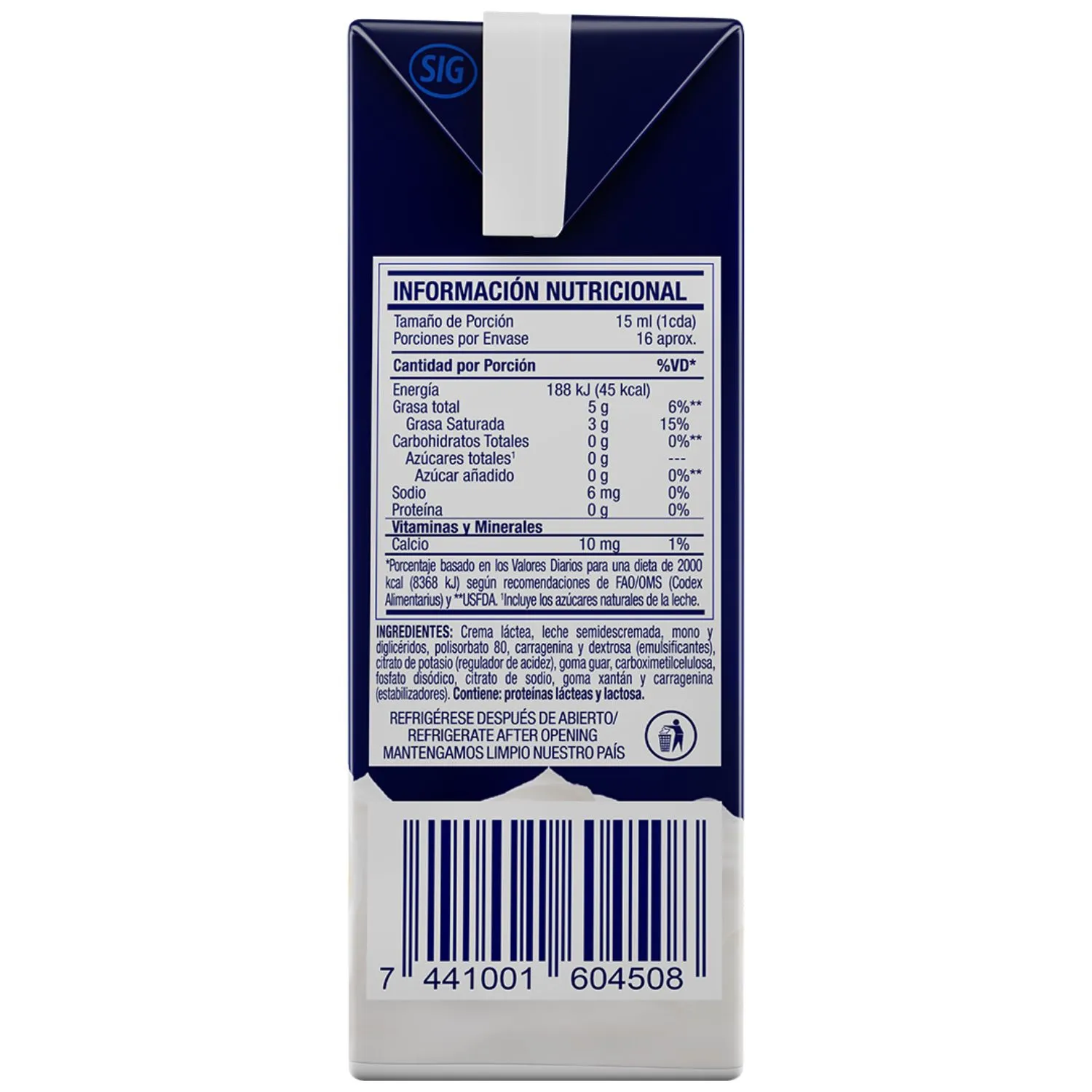 Crema Dulce Dos Pinos Caja 250 Ml