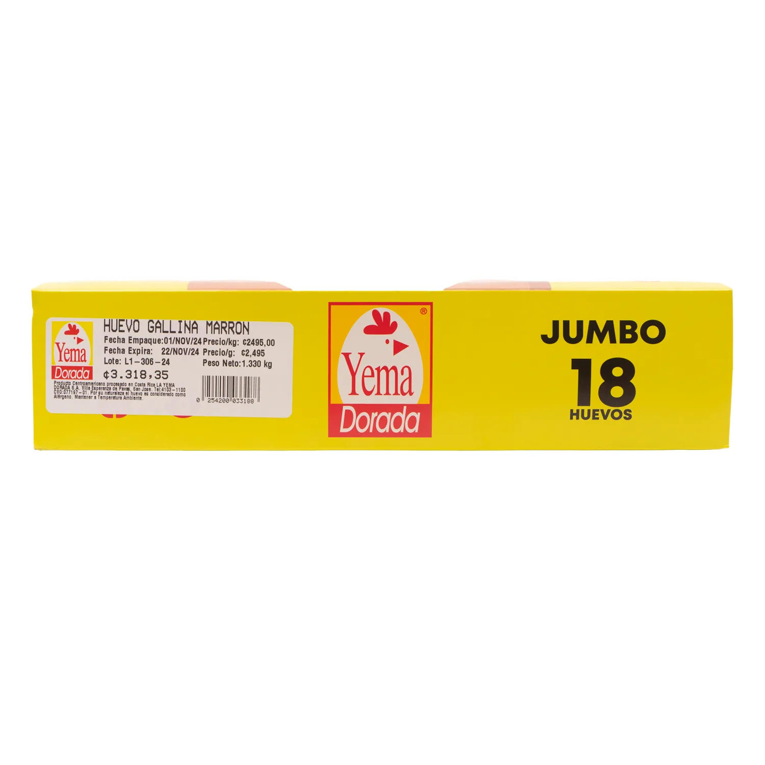 Huevo Rojo 18 Und Jumbo Yema Dorada Kilogramo