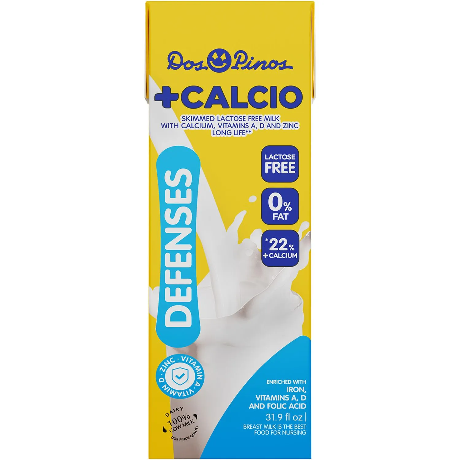 Leche Descremada Calciolac Dos Pinos Caja 946 Ml