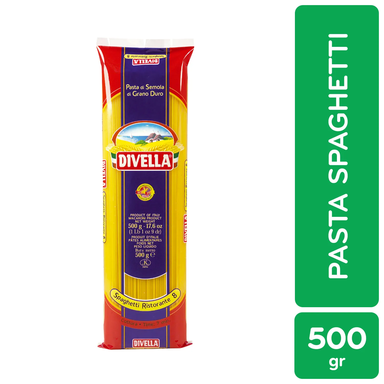 Pasta Alimenticia Spaguetti #8 Divella Paquete 500 G