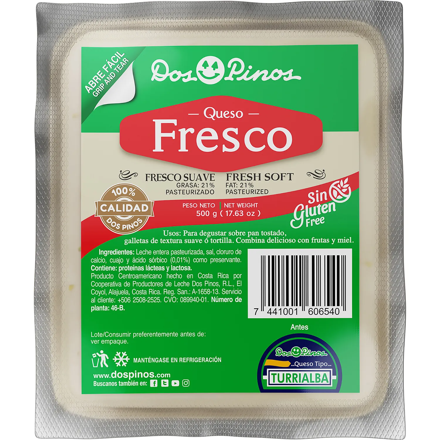 Queso Fresco Tipo Turrialba Dos Pinos